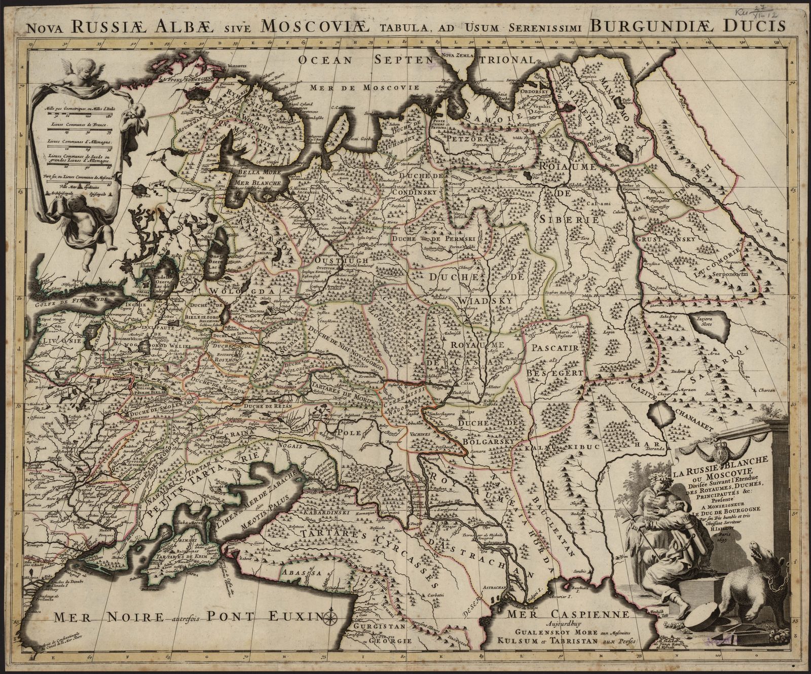 Изображение Белая Россия или Московия, соразмерно поделённая на княжества, герцогства, графства и т.д.