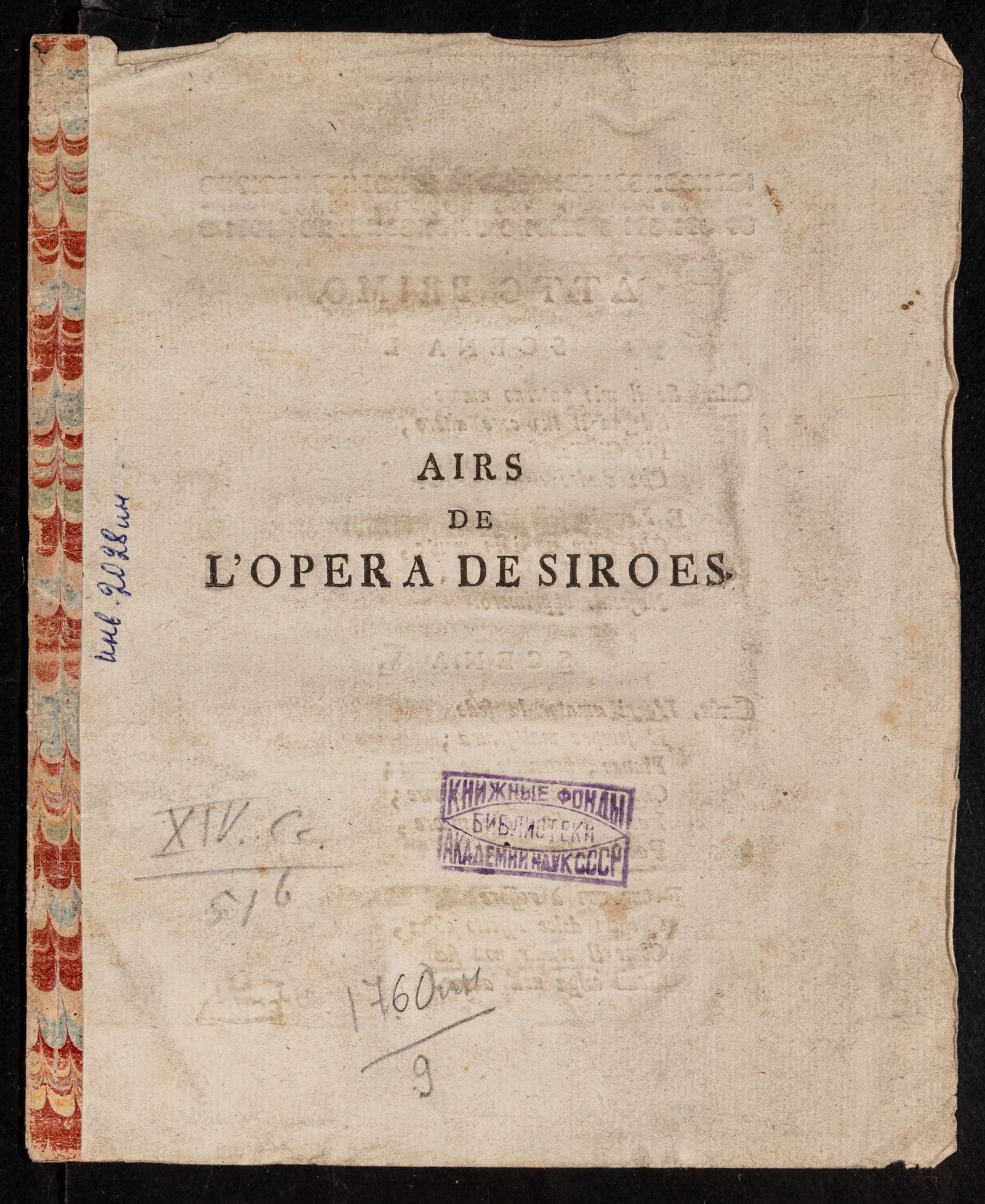 Изображение книги Airs de l'opera de Siroes