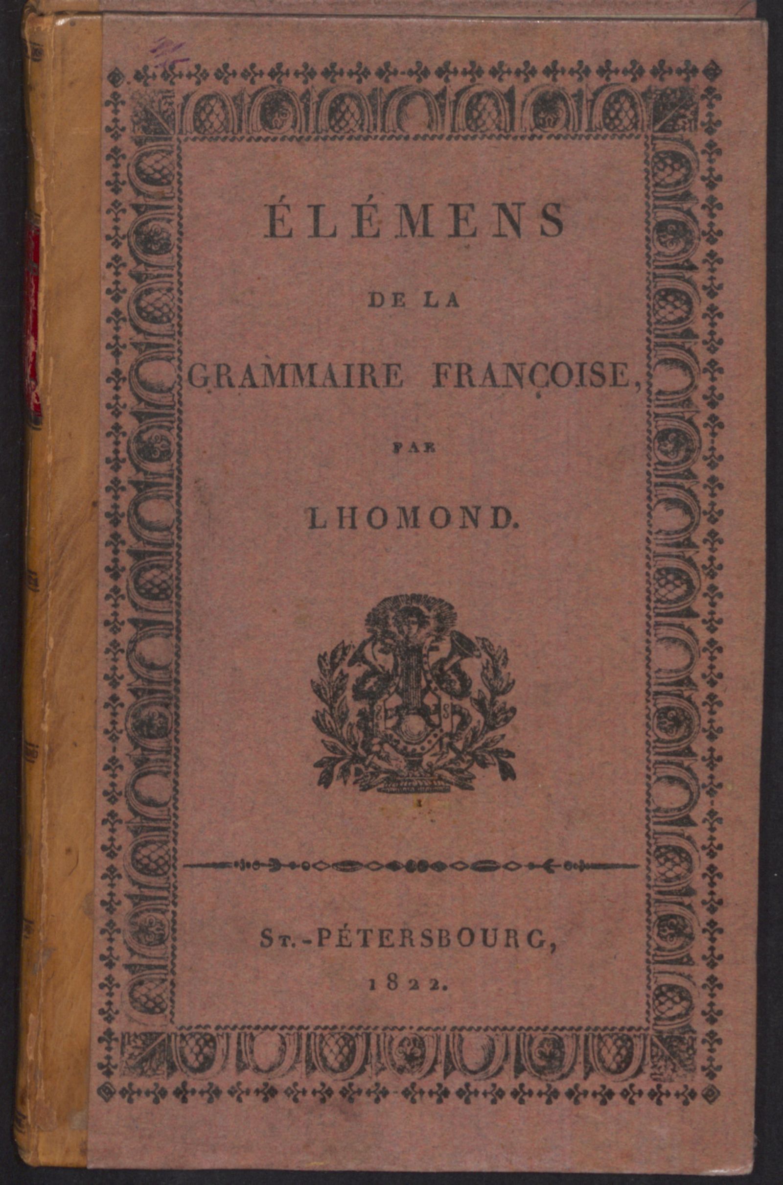 Изображение книги Élémens de la grammaire françoise