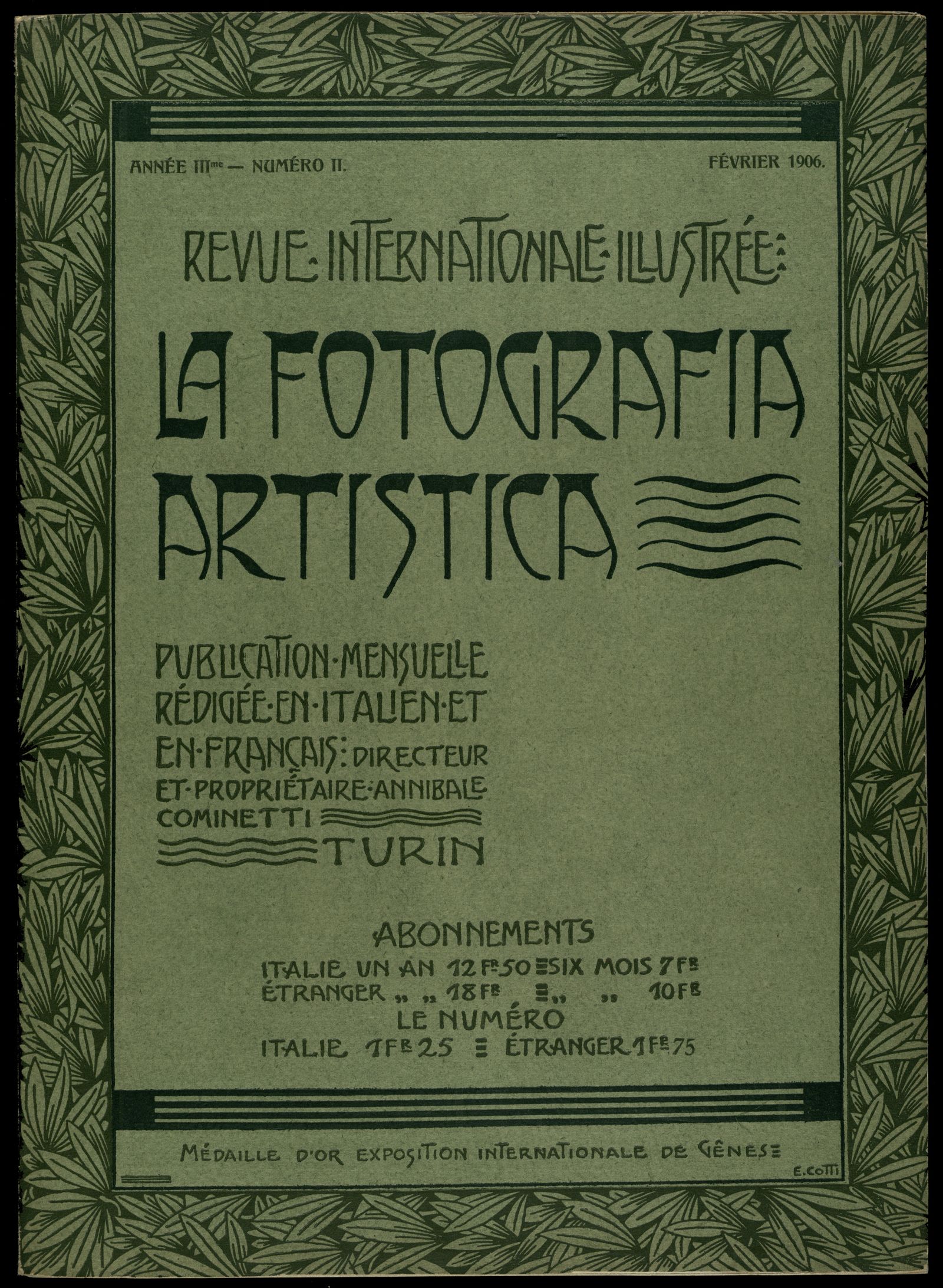 Изображение La fotografia artistica : revue internationale illustrée = rivista internazionale illustrata. Année 3, № 2 (Février 1906)