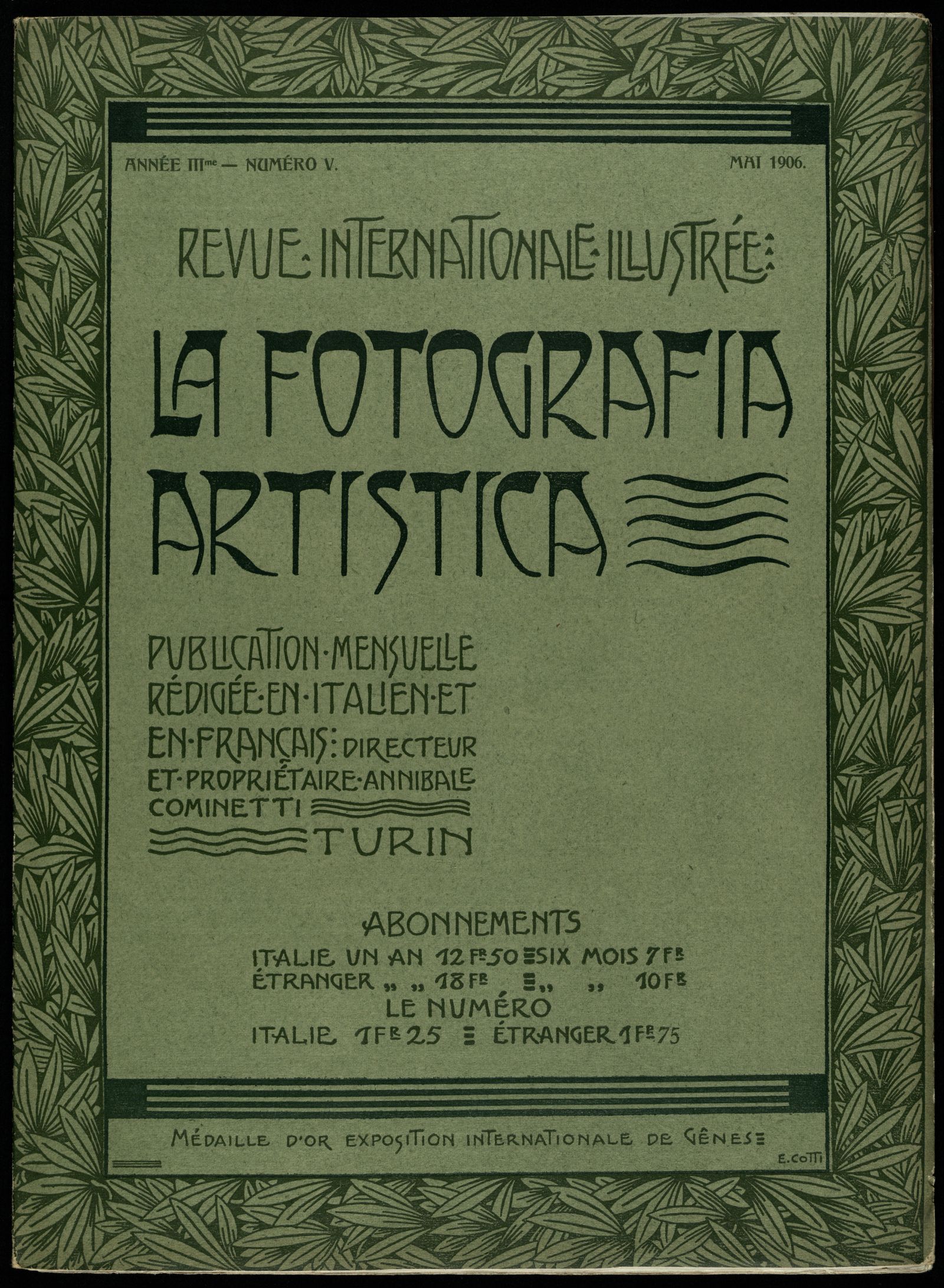 Изображение La fotografia artistica : revue internationale illustrée = rivista internazionale illustrata. Année 3, № 5 (Mai 1906)