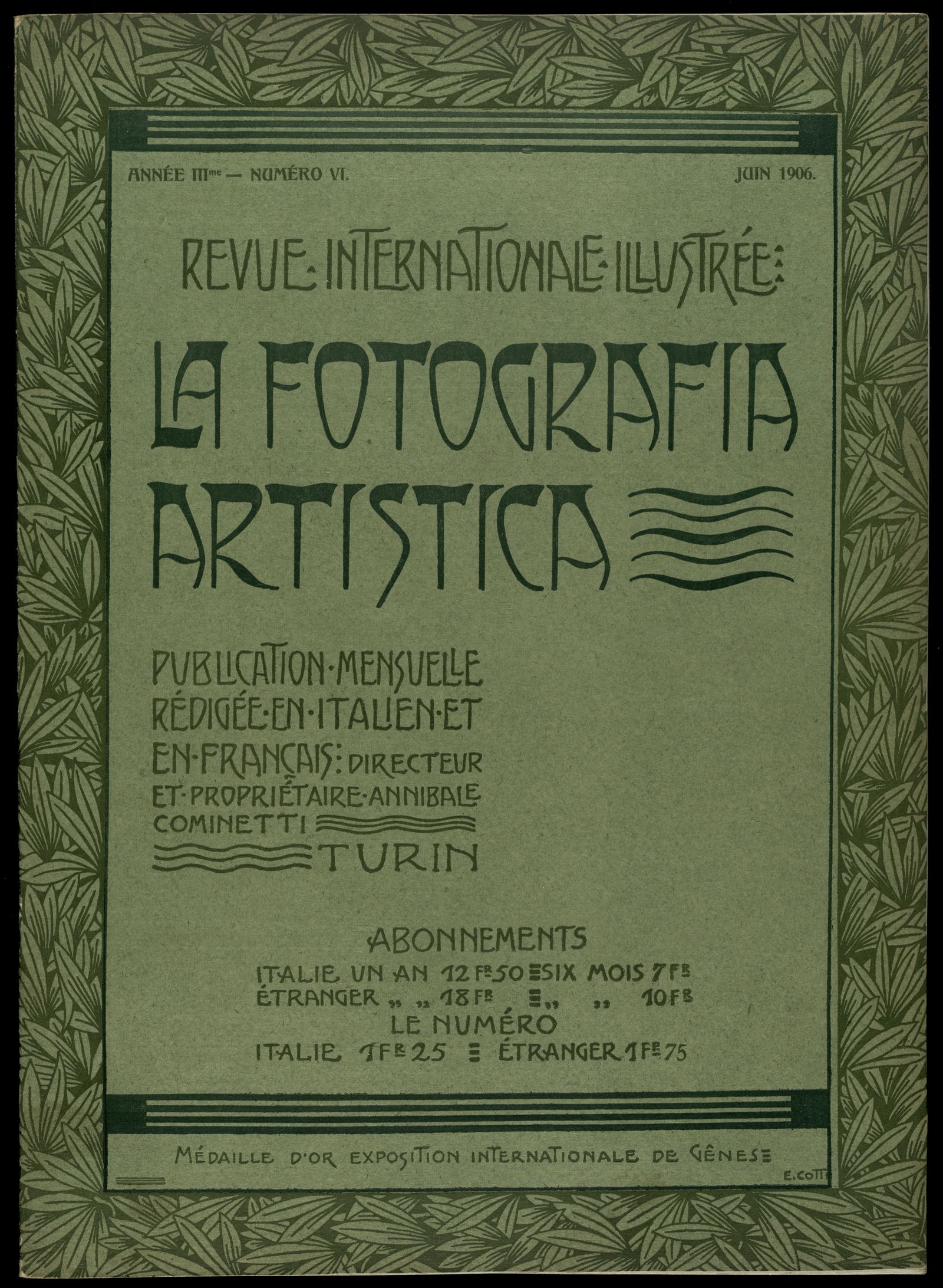 Изображение La fotografia artistica : revue internationale illustrée = rivista internazionale illustrata. Année 3, № 6 (Juin 1906)