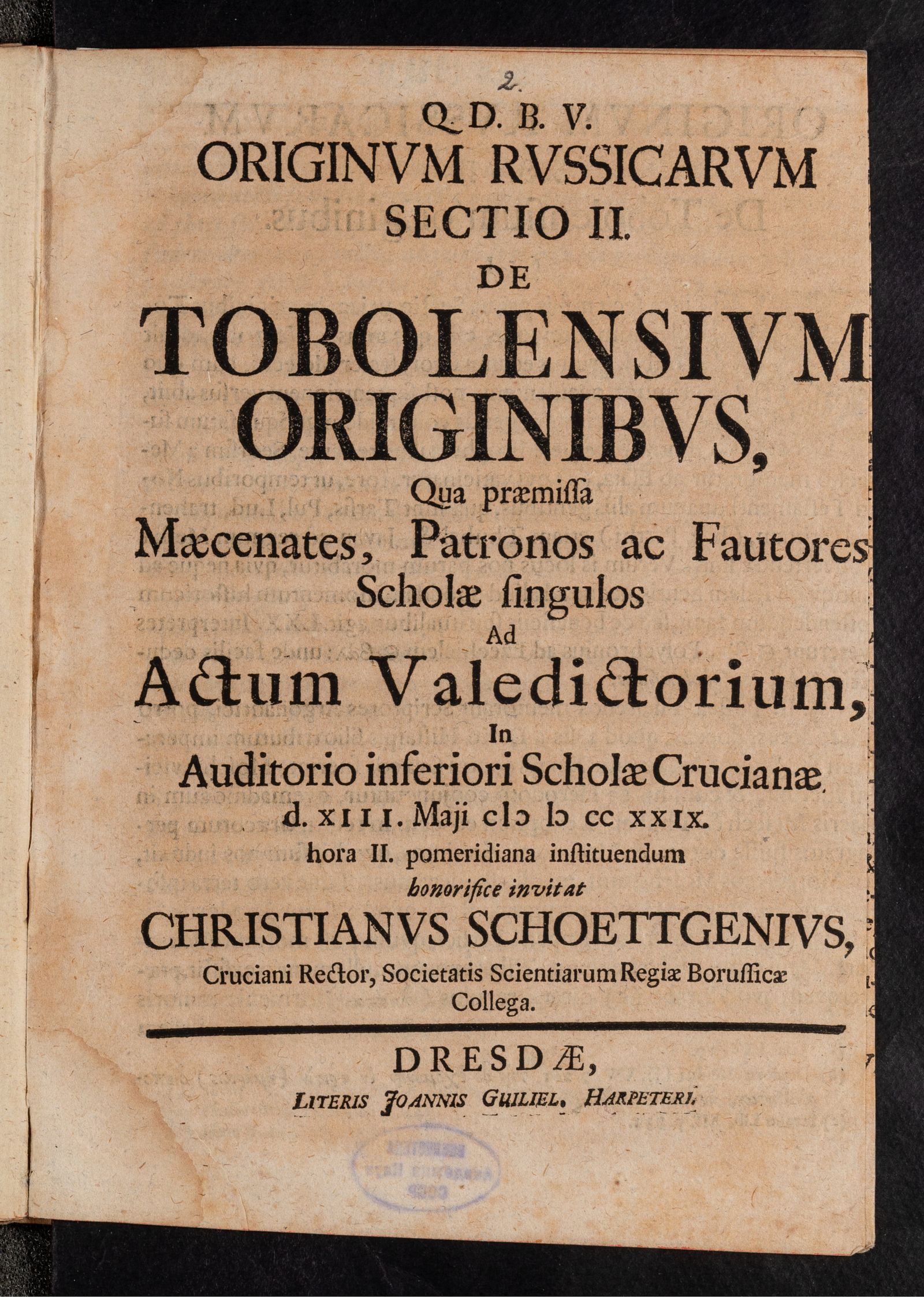 Изображение Q. D. B. V. Originum Russicarum Sectio II