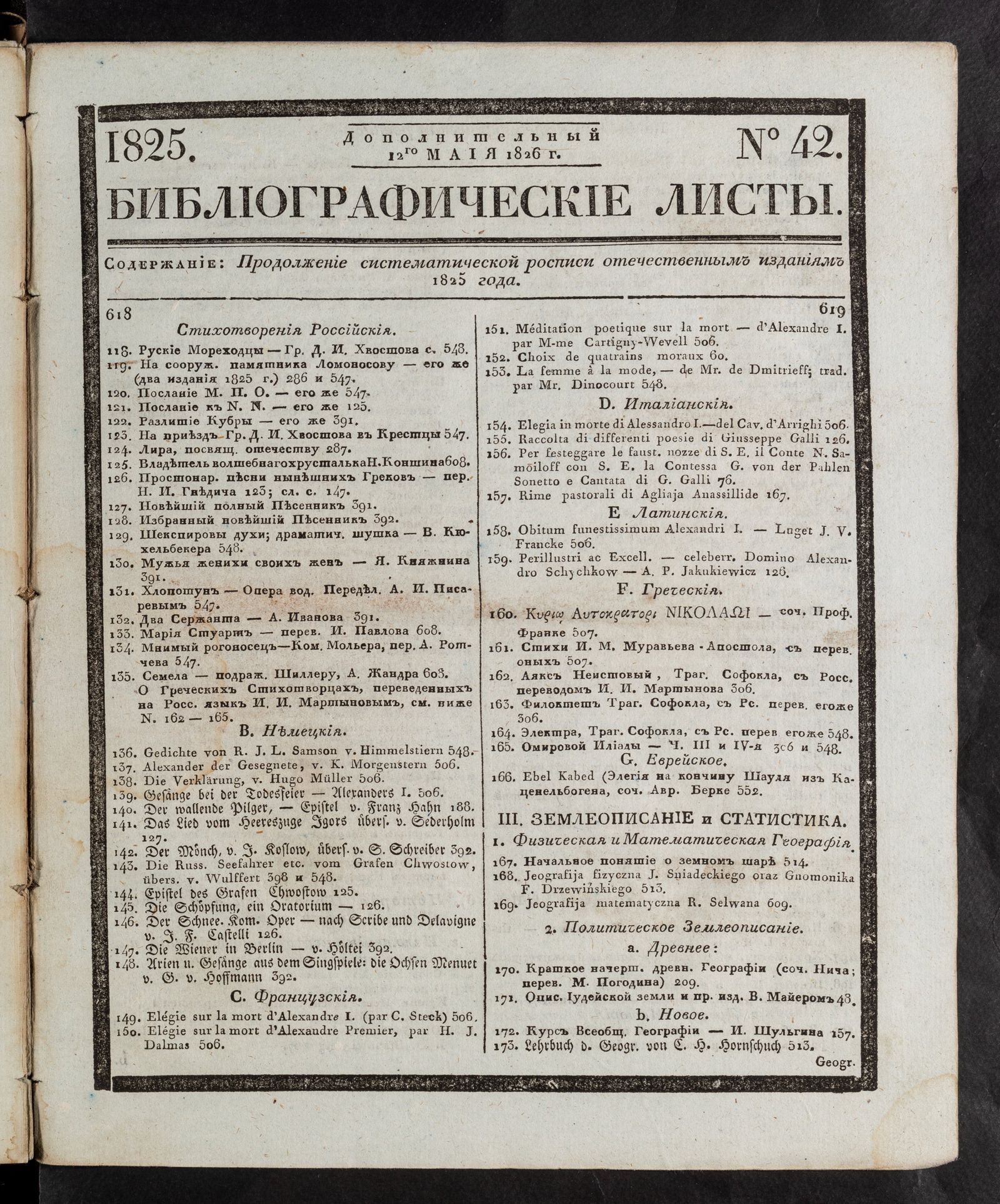 Изображение книги Библиографические листы. №42