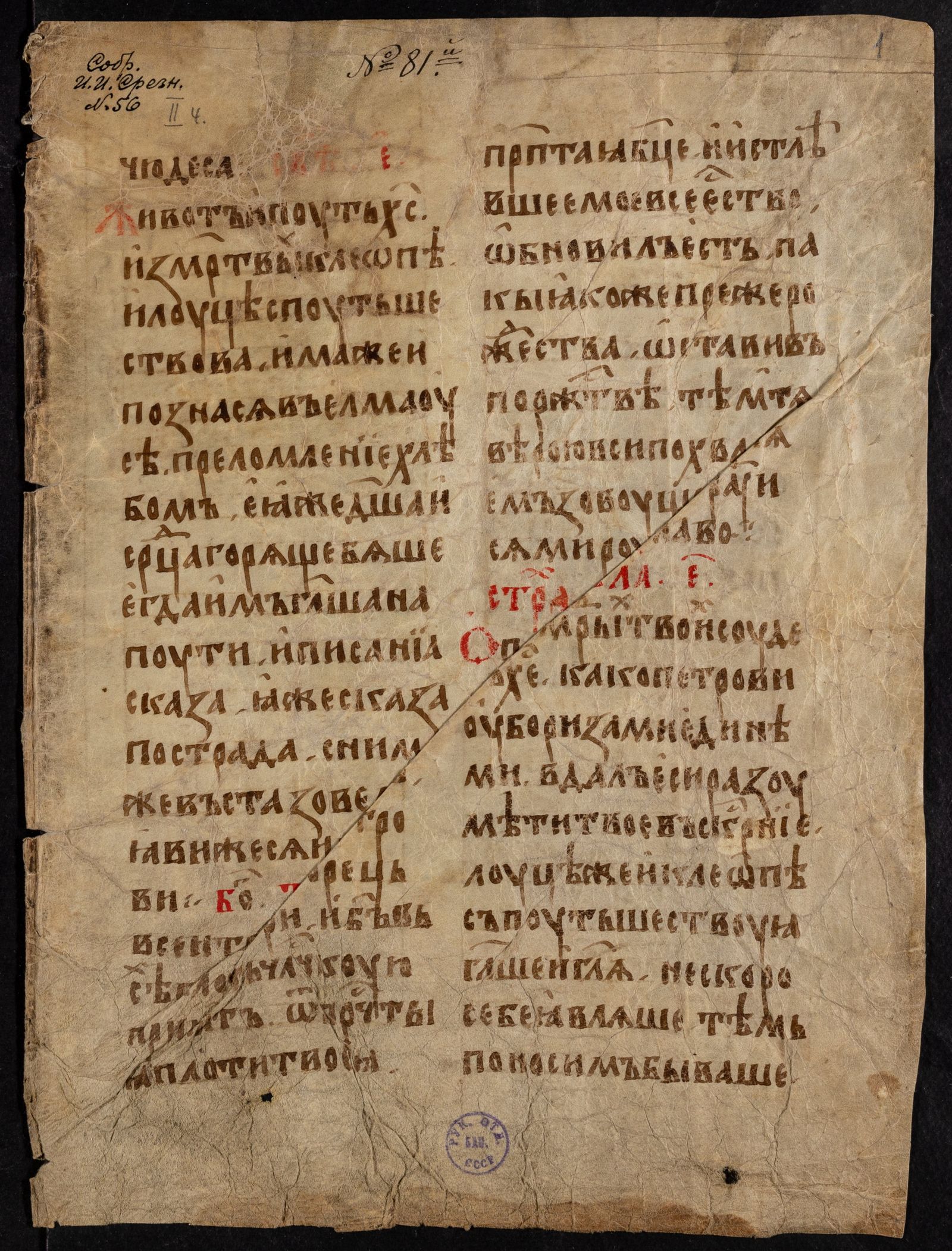 Изображение книги Октоих, отрывок