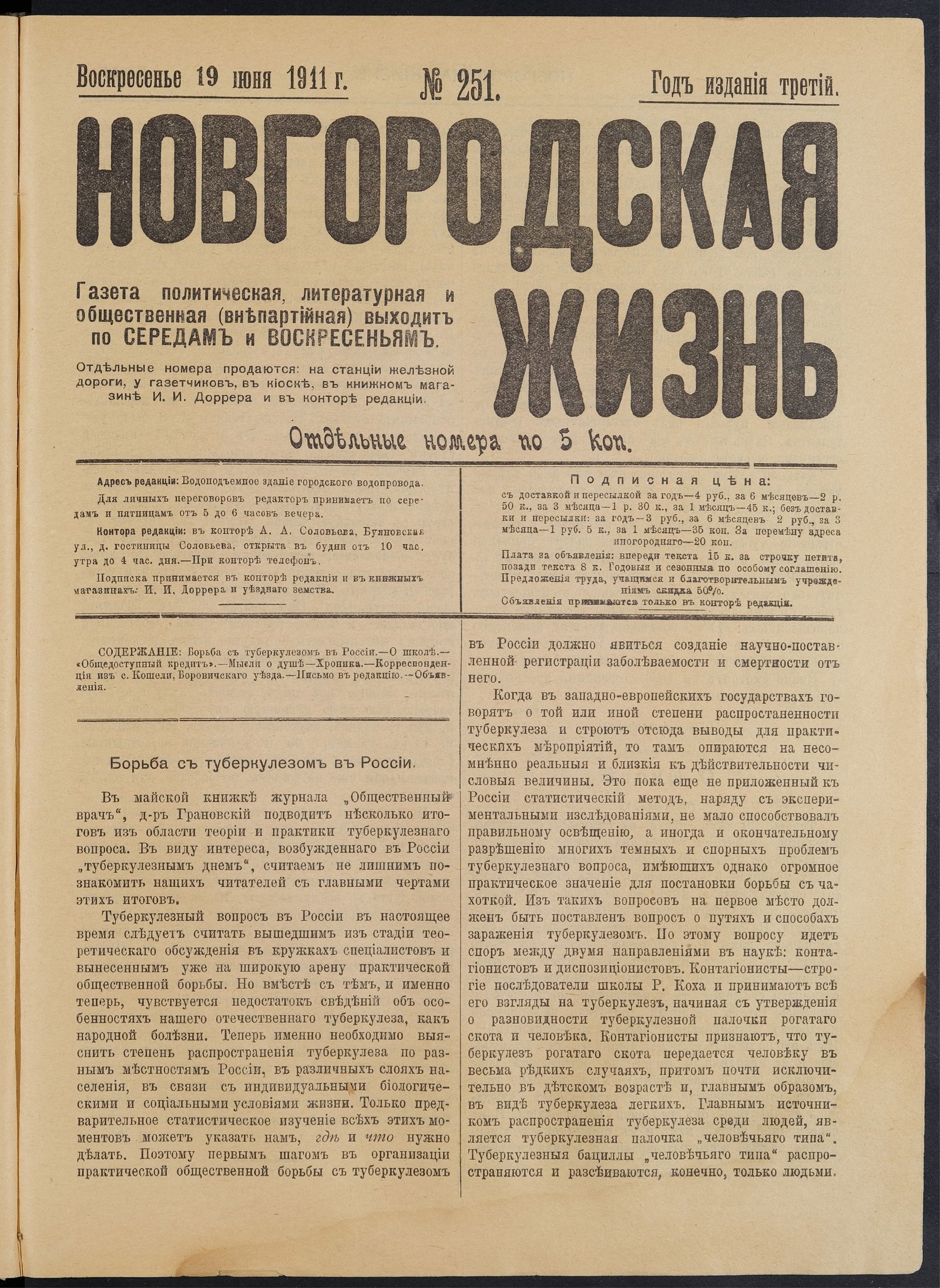 Изображение книги Новгородская жизнь. 1911, № 251 (19 июня)