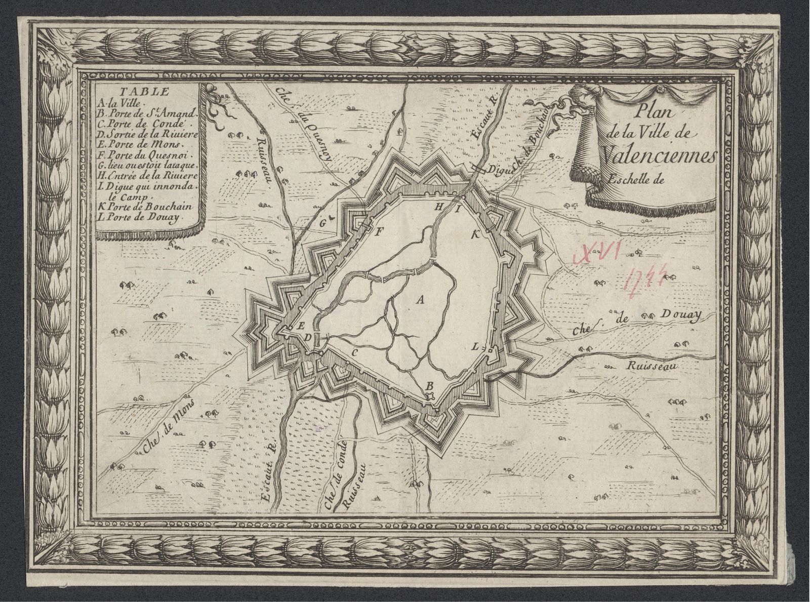 Изображение книги Plan de la ville de Valenciennes