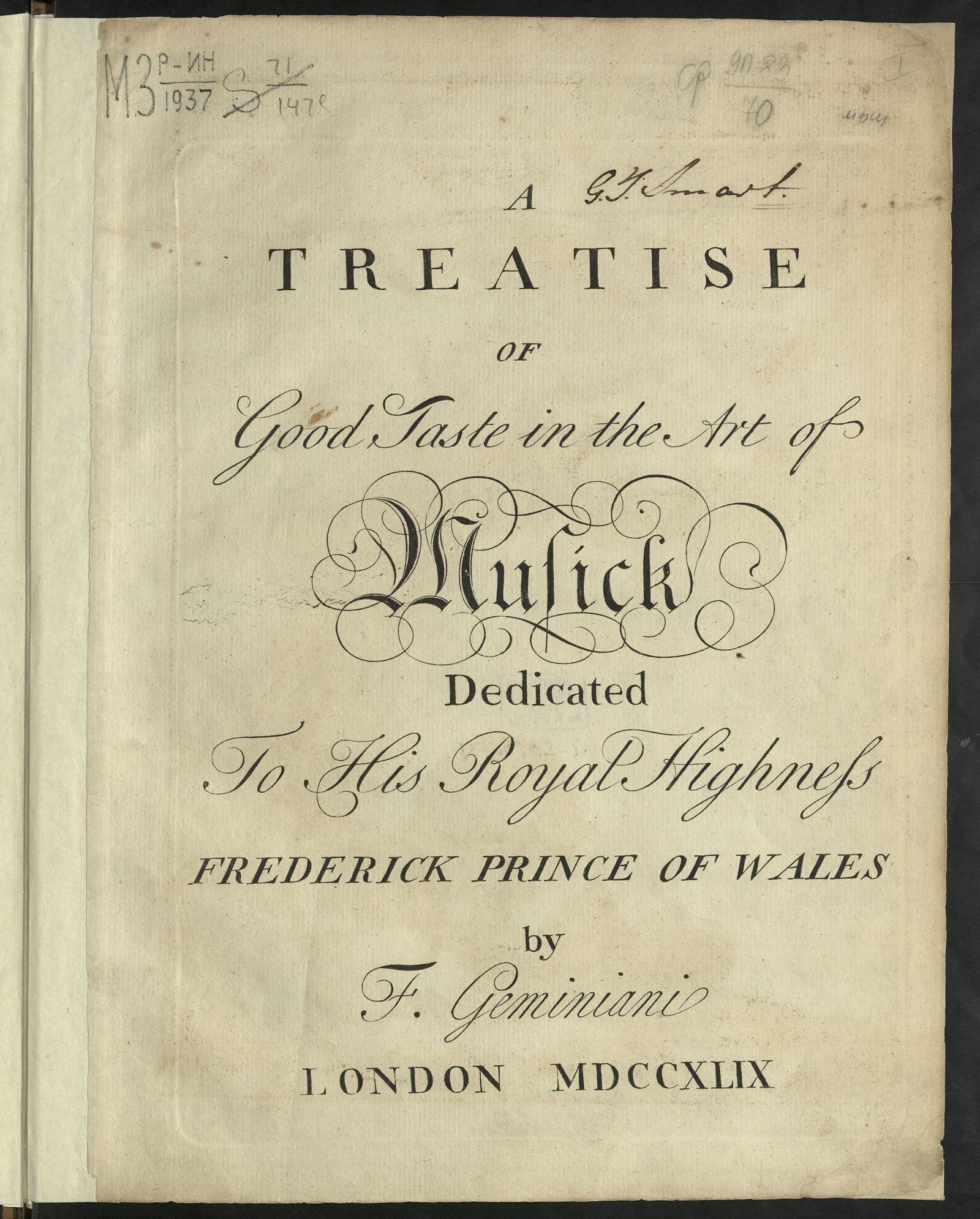 Изображение книги A treatise of good taste in the art of musick : [with 4 songs for voice and instruments and 3 sonaten for two violons and a bass and 4 airs for a violin or German flûte, violoncello & harpsicord ]