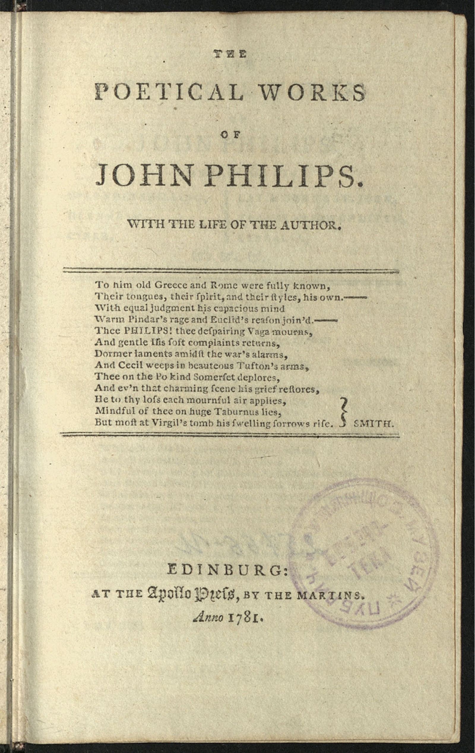 Изображение книги The poetical works of John Philips.: with the life of the author