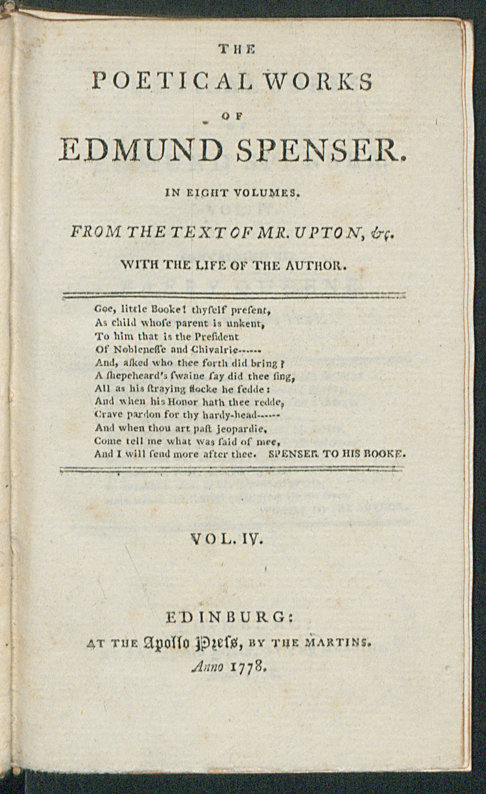 Изображение книги The poetical works of Edmund Spencer. Vol. 4