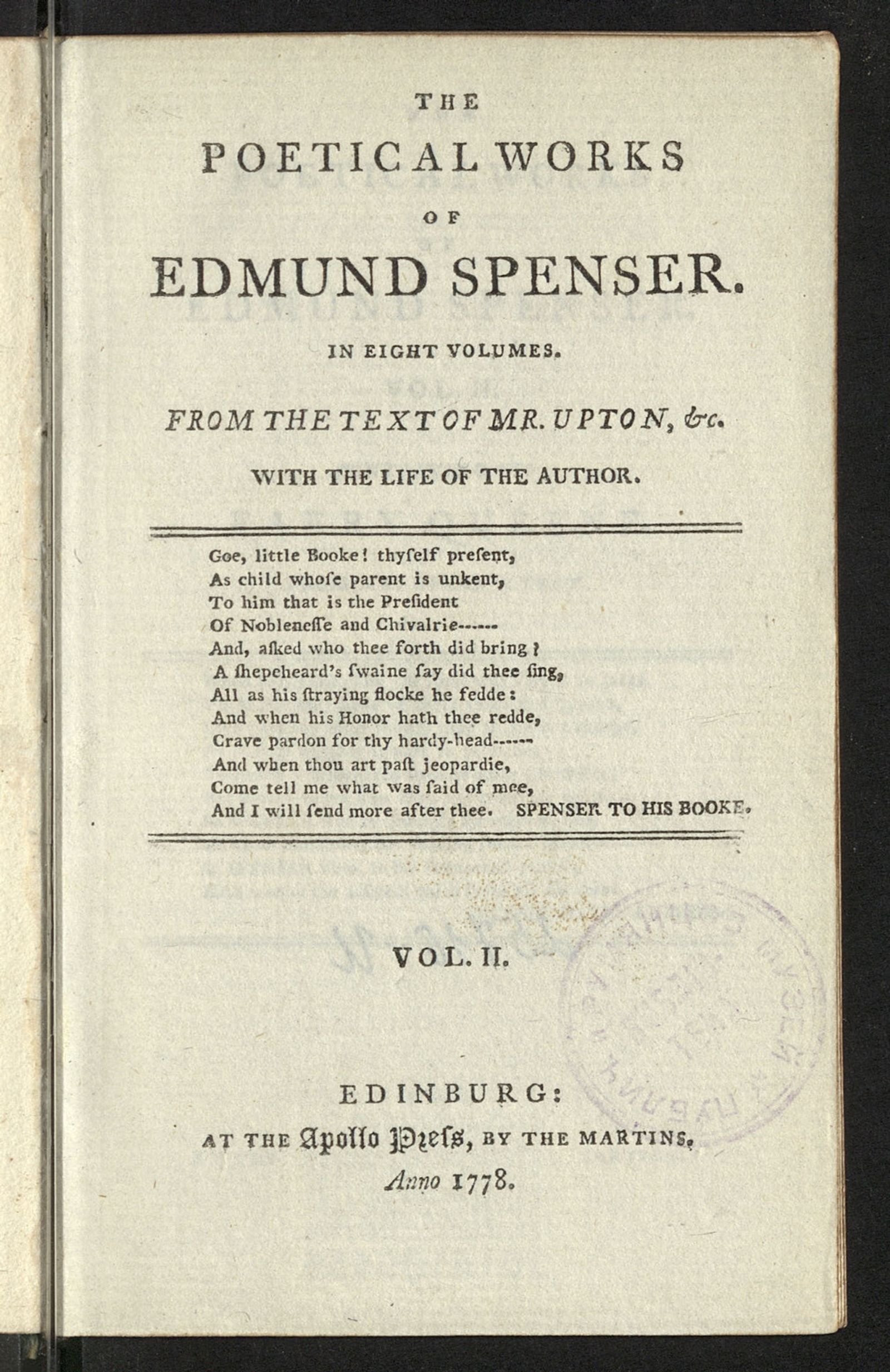 Изображение The poetical works of Edmund Spencer. Vol. 2