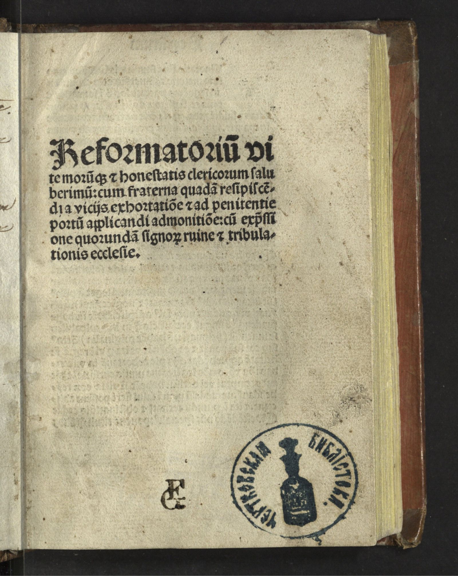 Изображение Reformatorium vitae clericorum