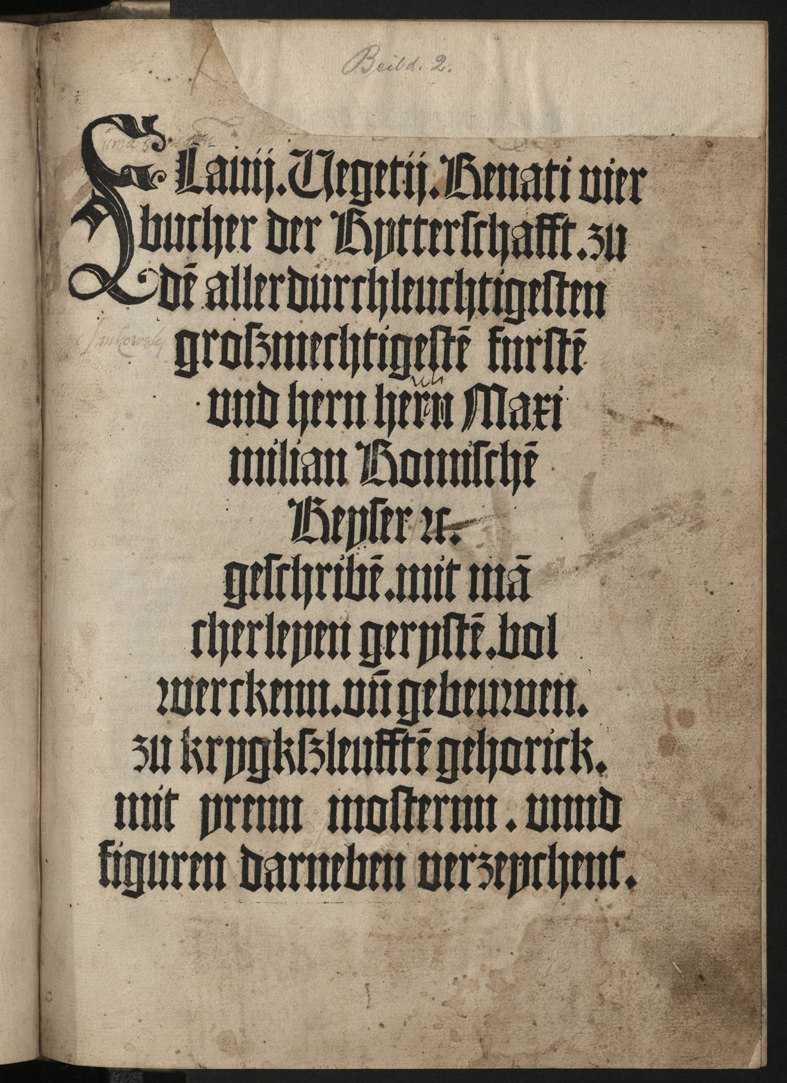 Изображение FLauij. Vegetij. Renati vier bucher der Rytterschafft