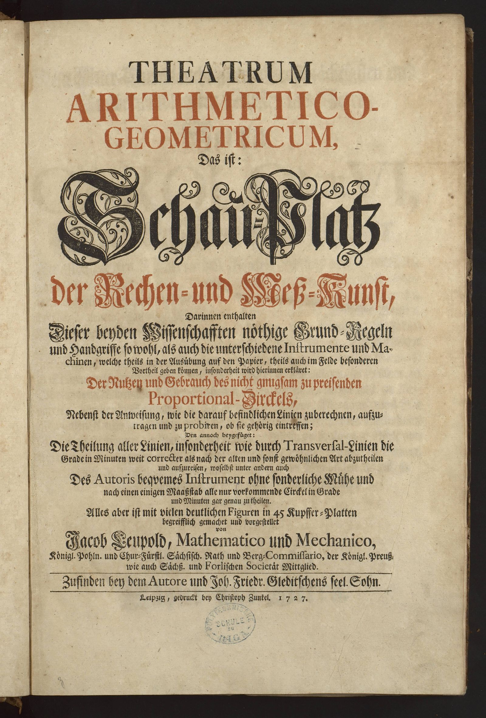 Изображение книги Theatrum arithmetico-geometricum