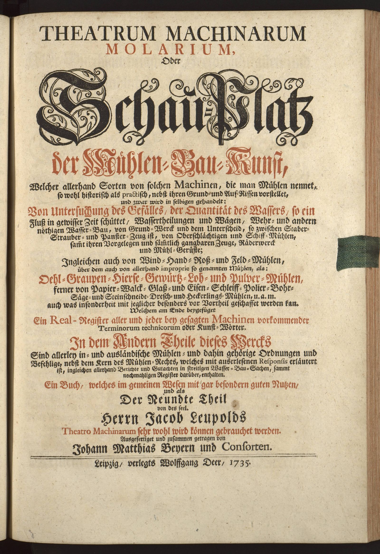 Изображение книги Theatrum Machinarum Molarium