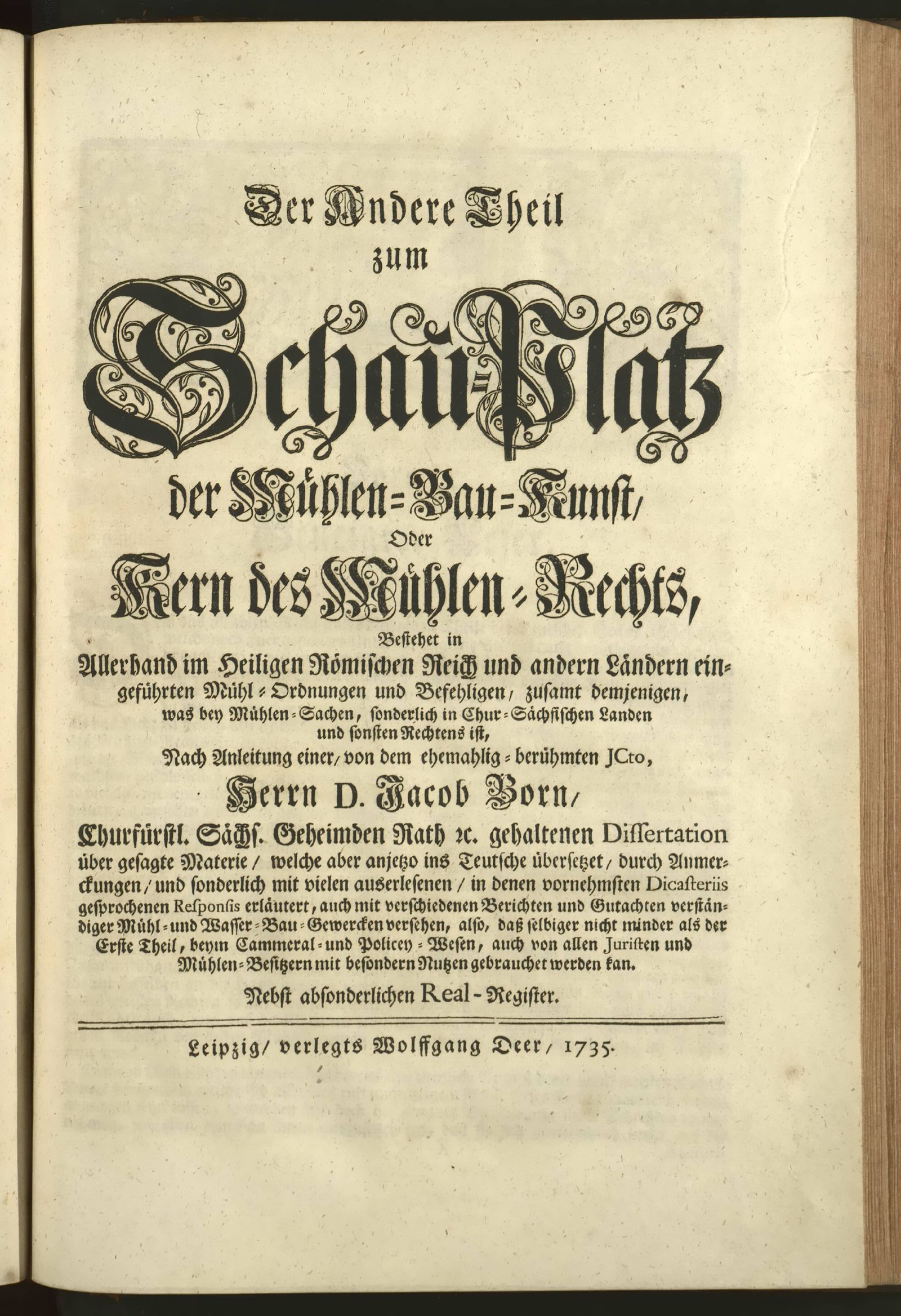 Изображение книги Der Andere Theil zum Schau-Platz der Mühlen-Bau-Kunst