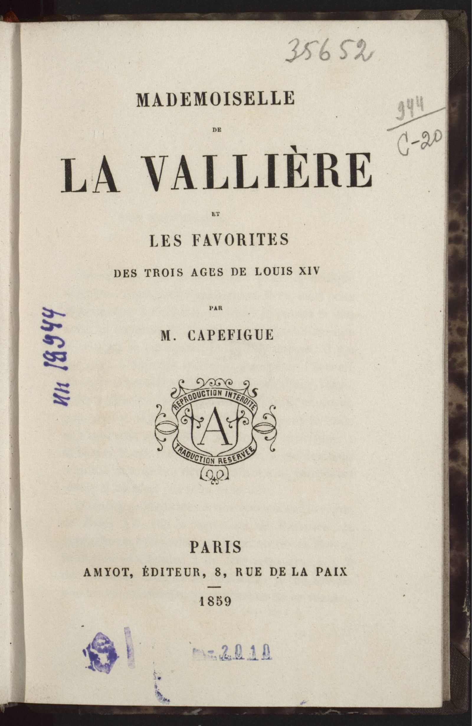 Изображение книги Mademoiselle de La Vallière et les favorites des trois âges de Louis XIV