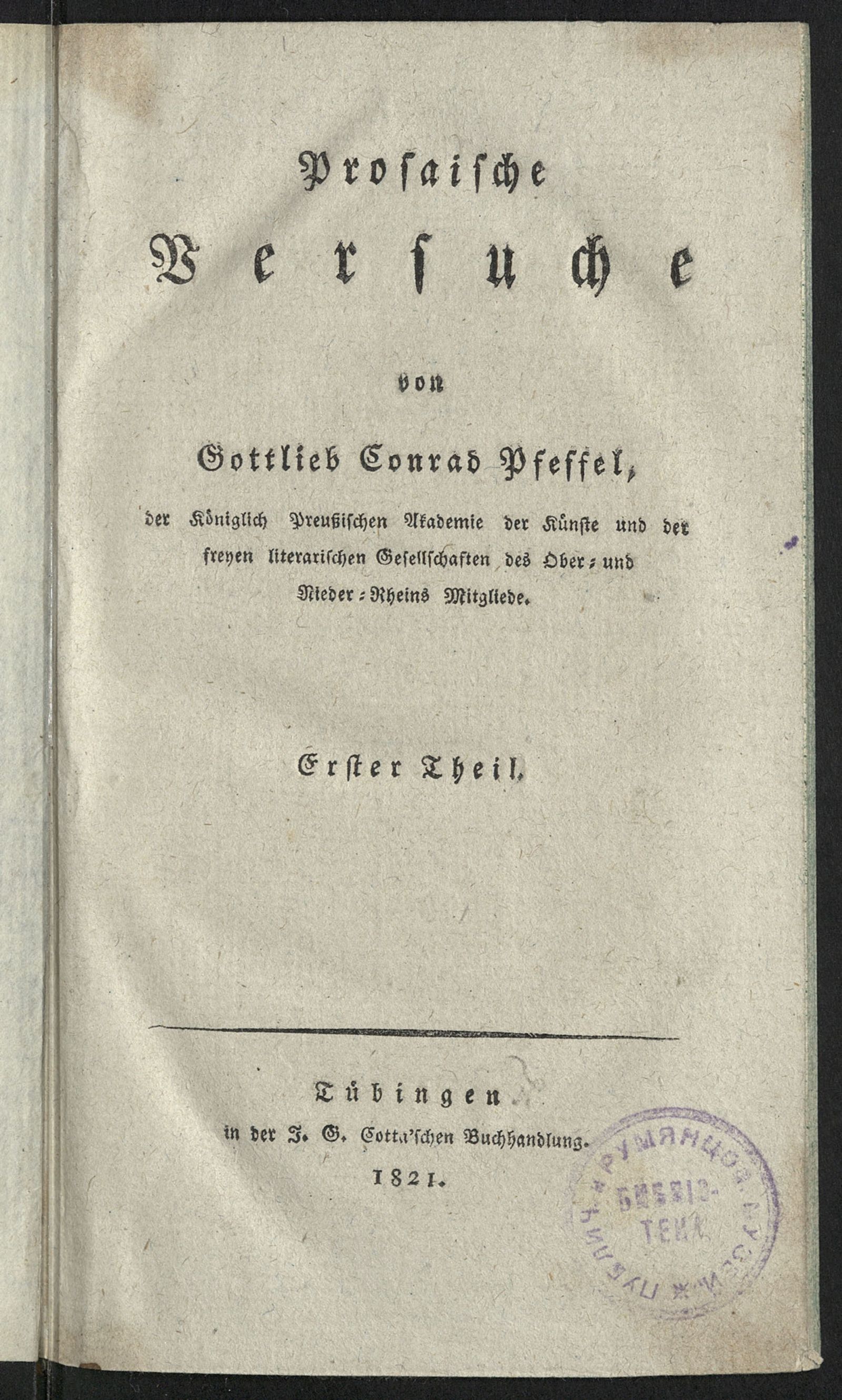 Изображение Prosaische Versuche. Th. 1