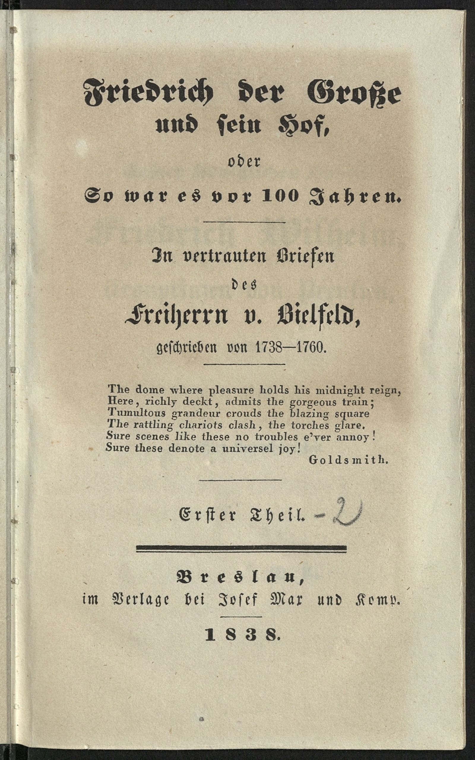 Изображение Friedrich der Große und sein Hof, oder So war es vor 100 Jahren. Th. 1