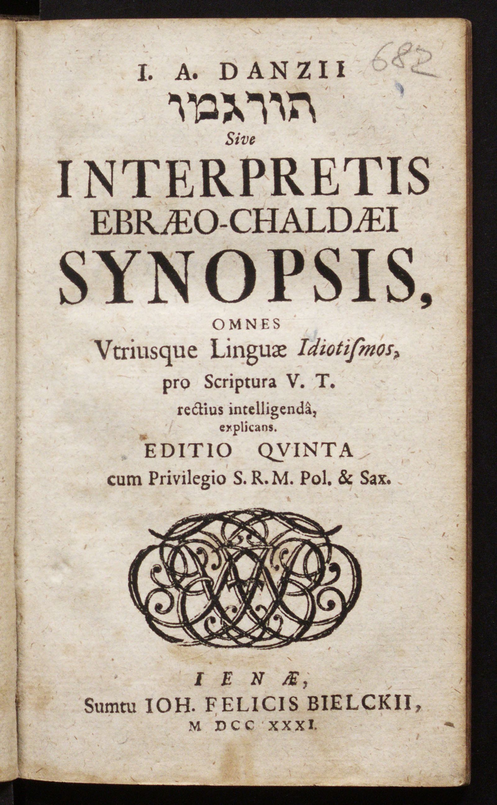 Изображение Interpretis ebræo-chaldæi synopsis, omnes utriusque linguæ idiotismos, pro scriptura V. T. rectius intelligendâ explicans