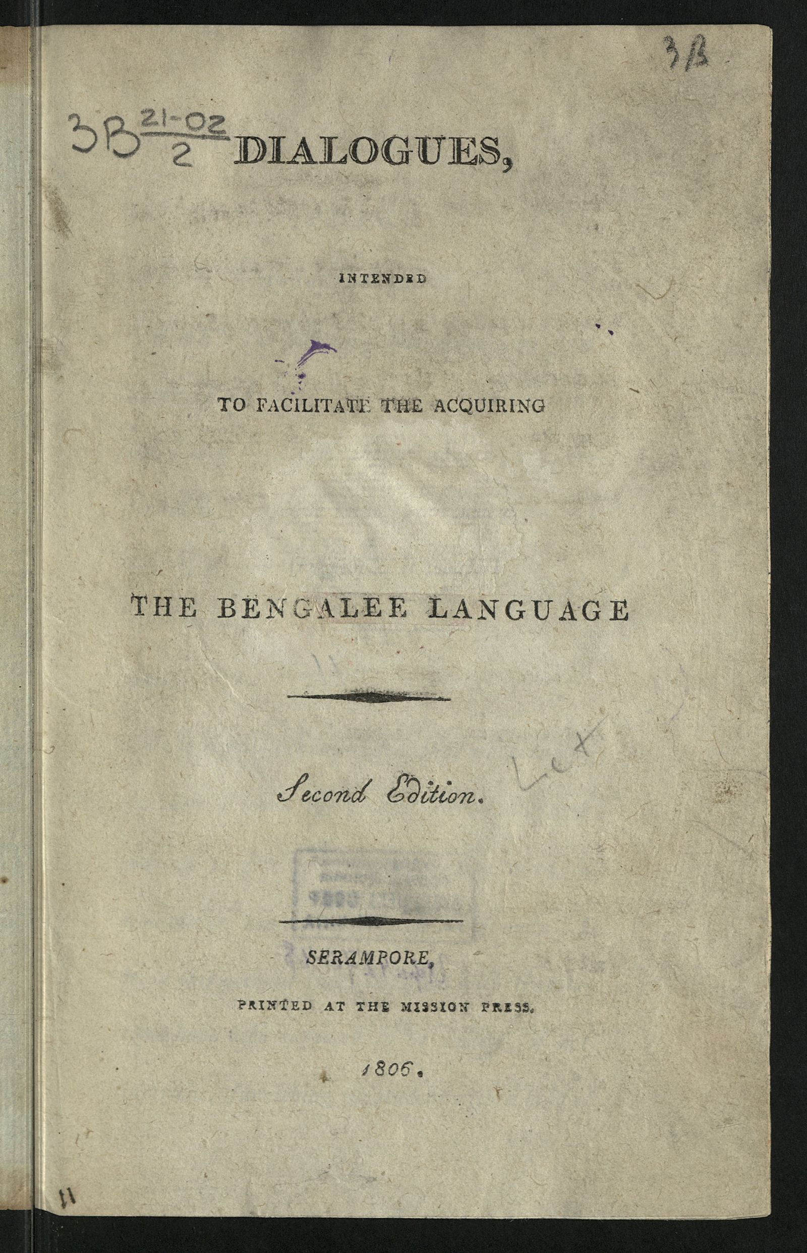 Изображение Dialogues, intended to facilitate the acquiring the Bengalee language