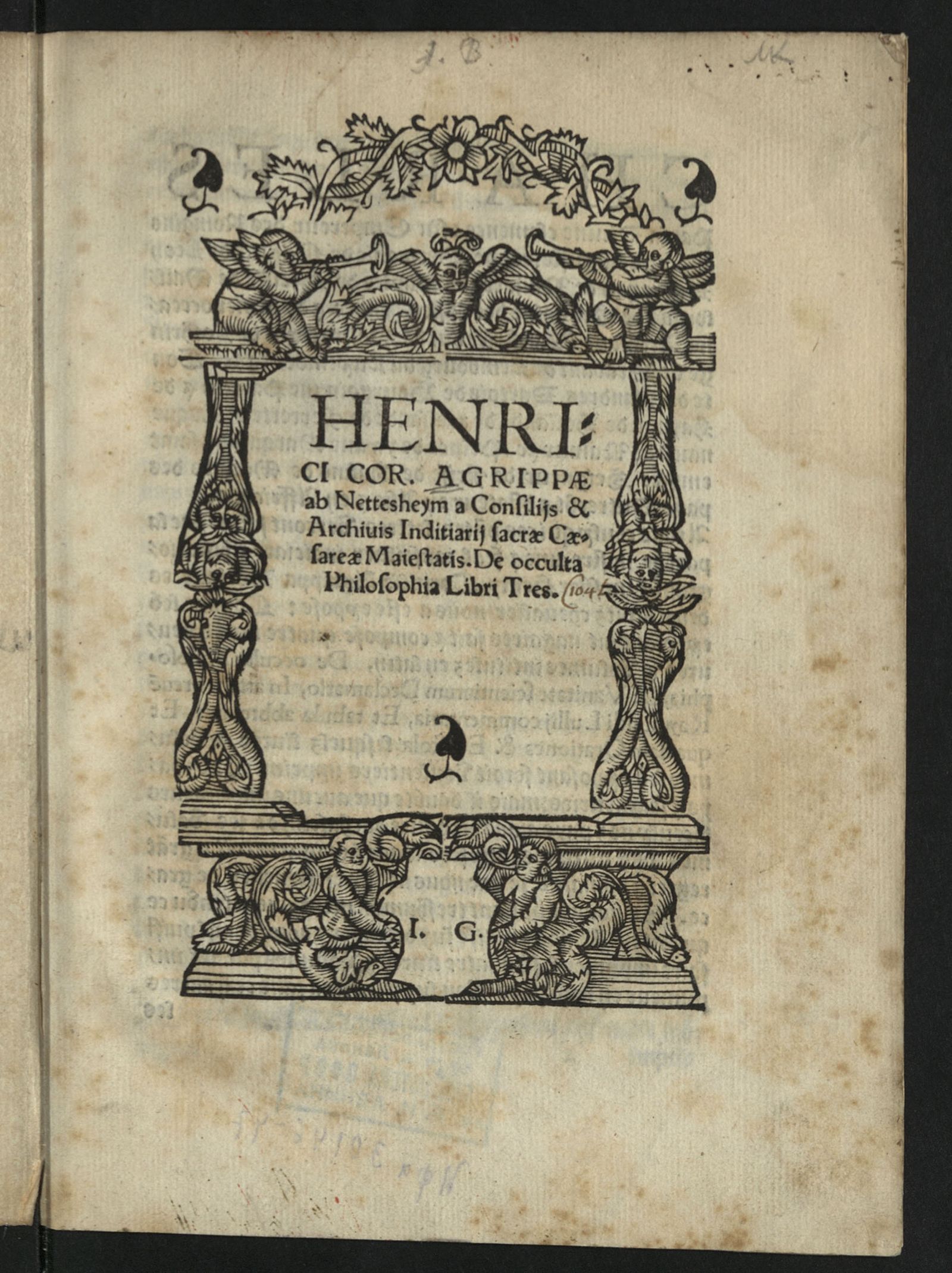 Изображение Henrici Cor. Agrippae ab Nettesheym a Consilijs & Archivis Inditiarij sacrae Caesareae Majestatis. De occulta philosophia libri tres