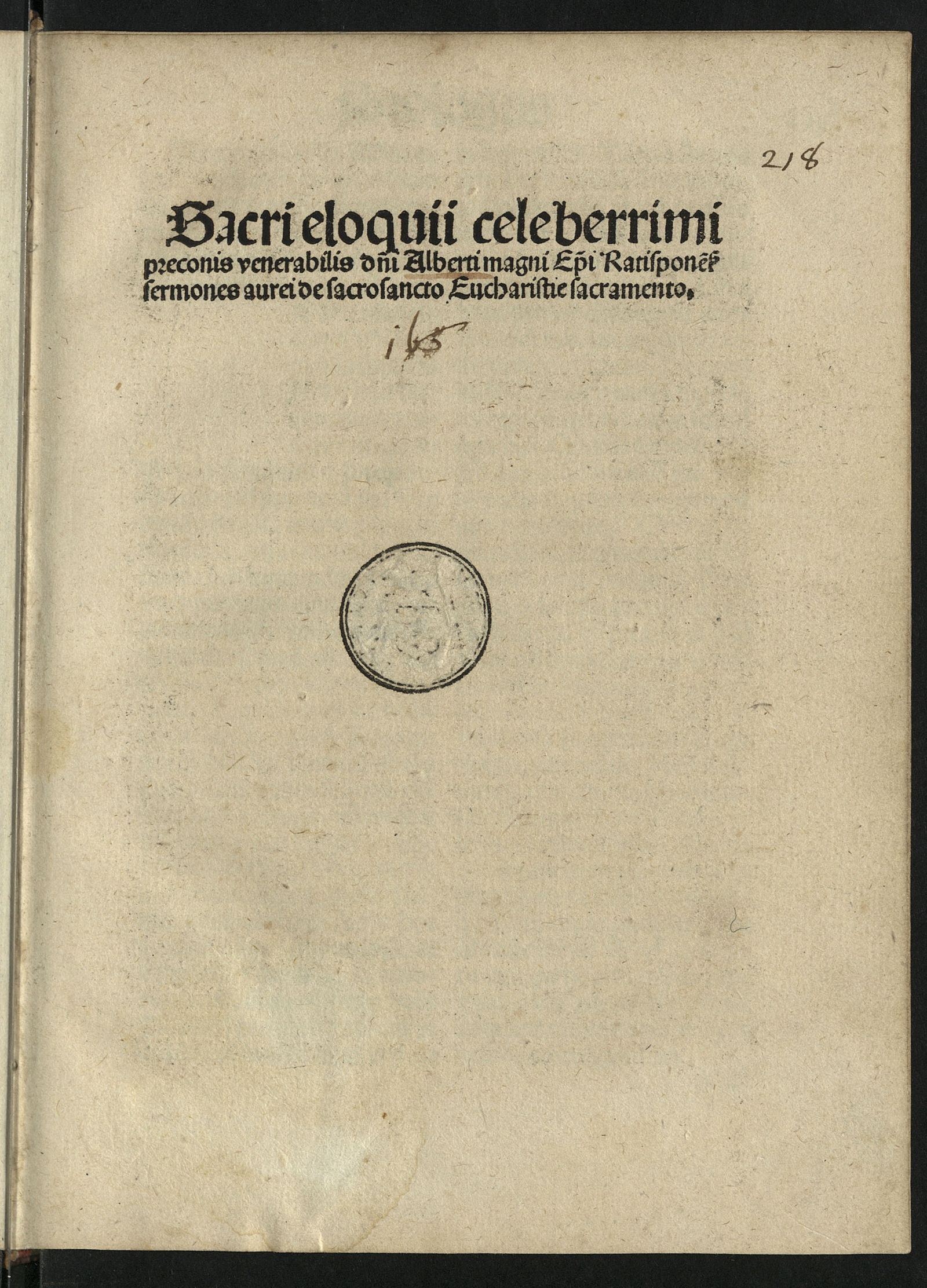 Изображение Sermones de eucharistiae sacramento