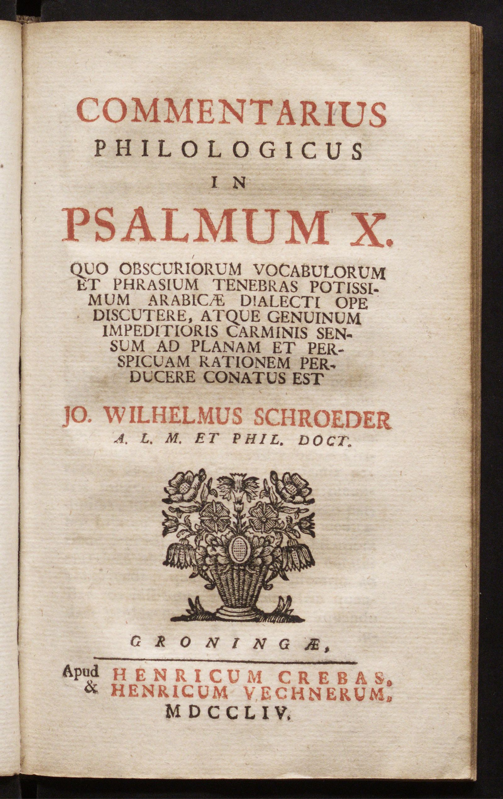 Изображение Commentarius philologicus in Psalmum X