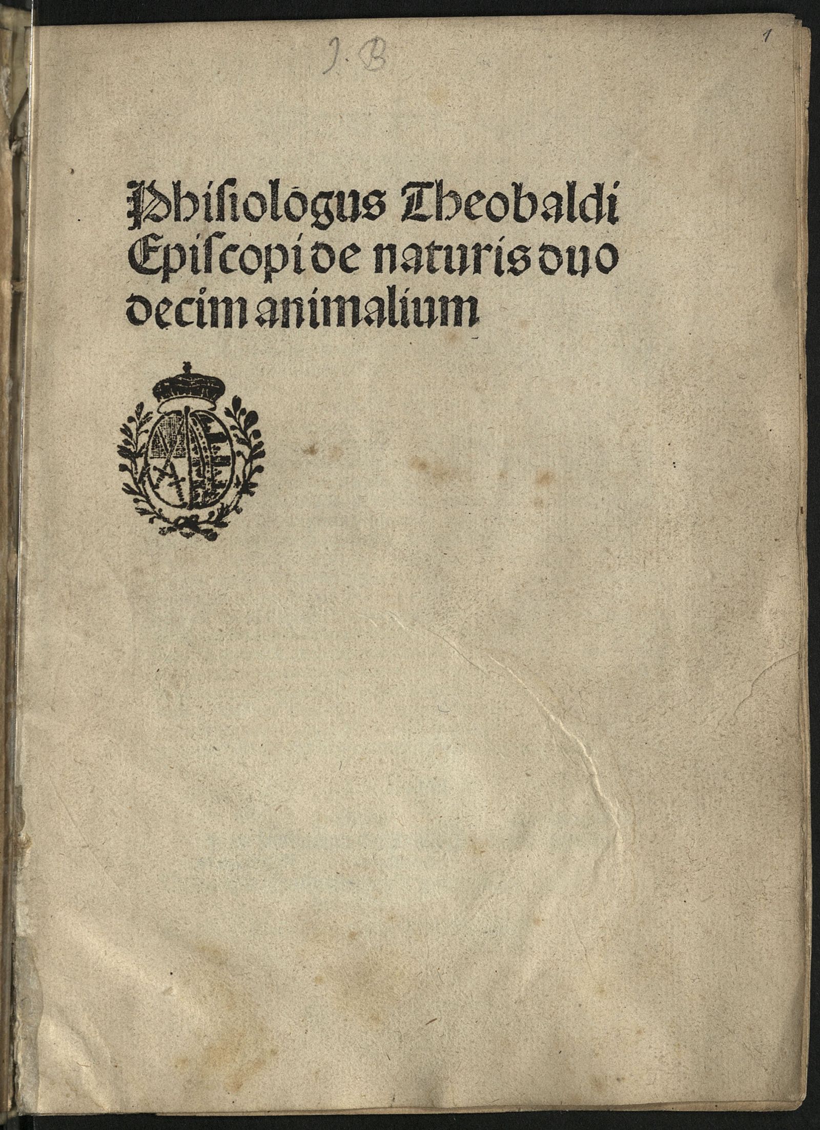 Изображение Physiologus de naturis duodecim animalium