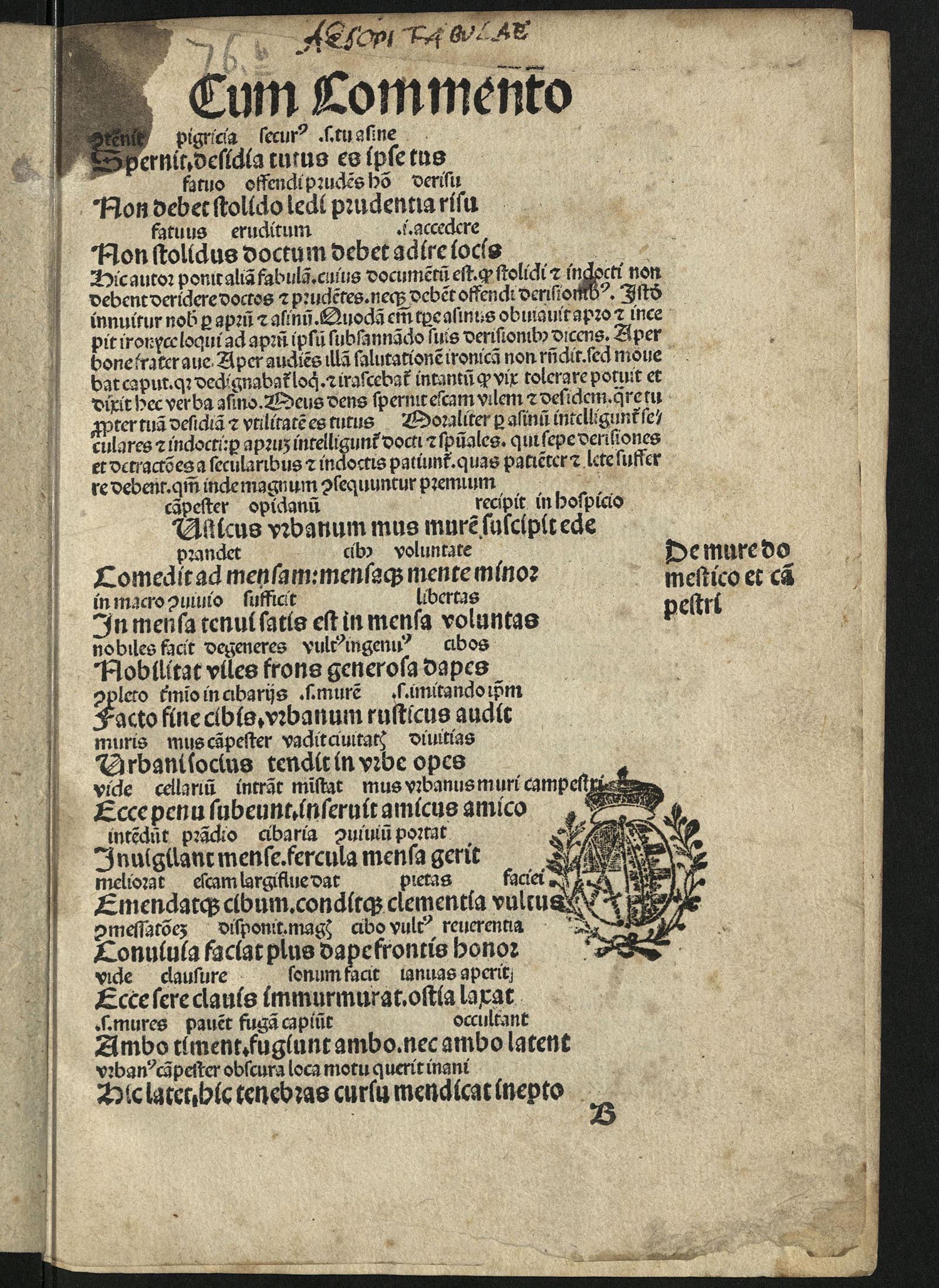 Изображение Aesopus moralisatus. Cum commento