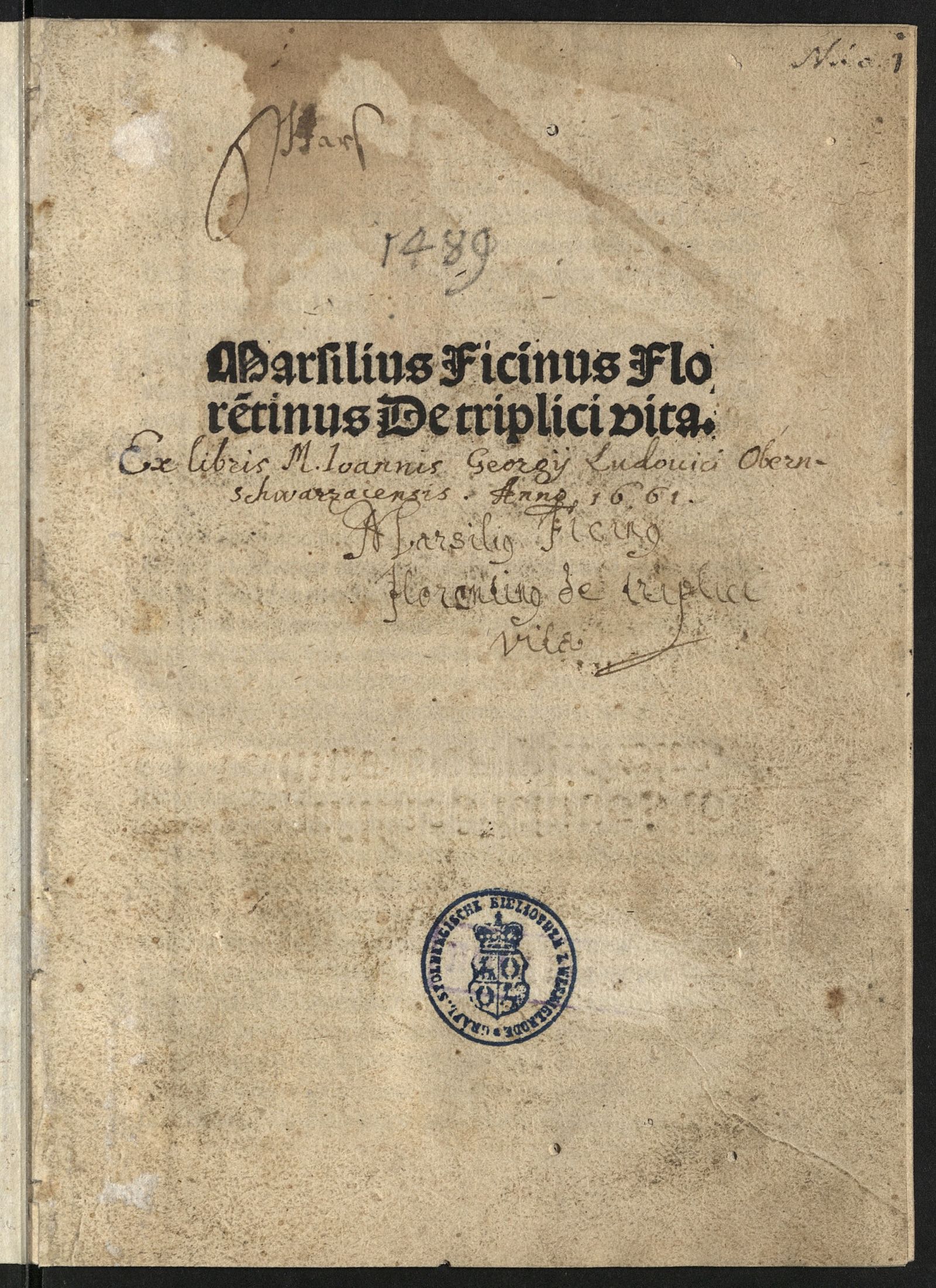 Изображение De triplici vita