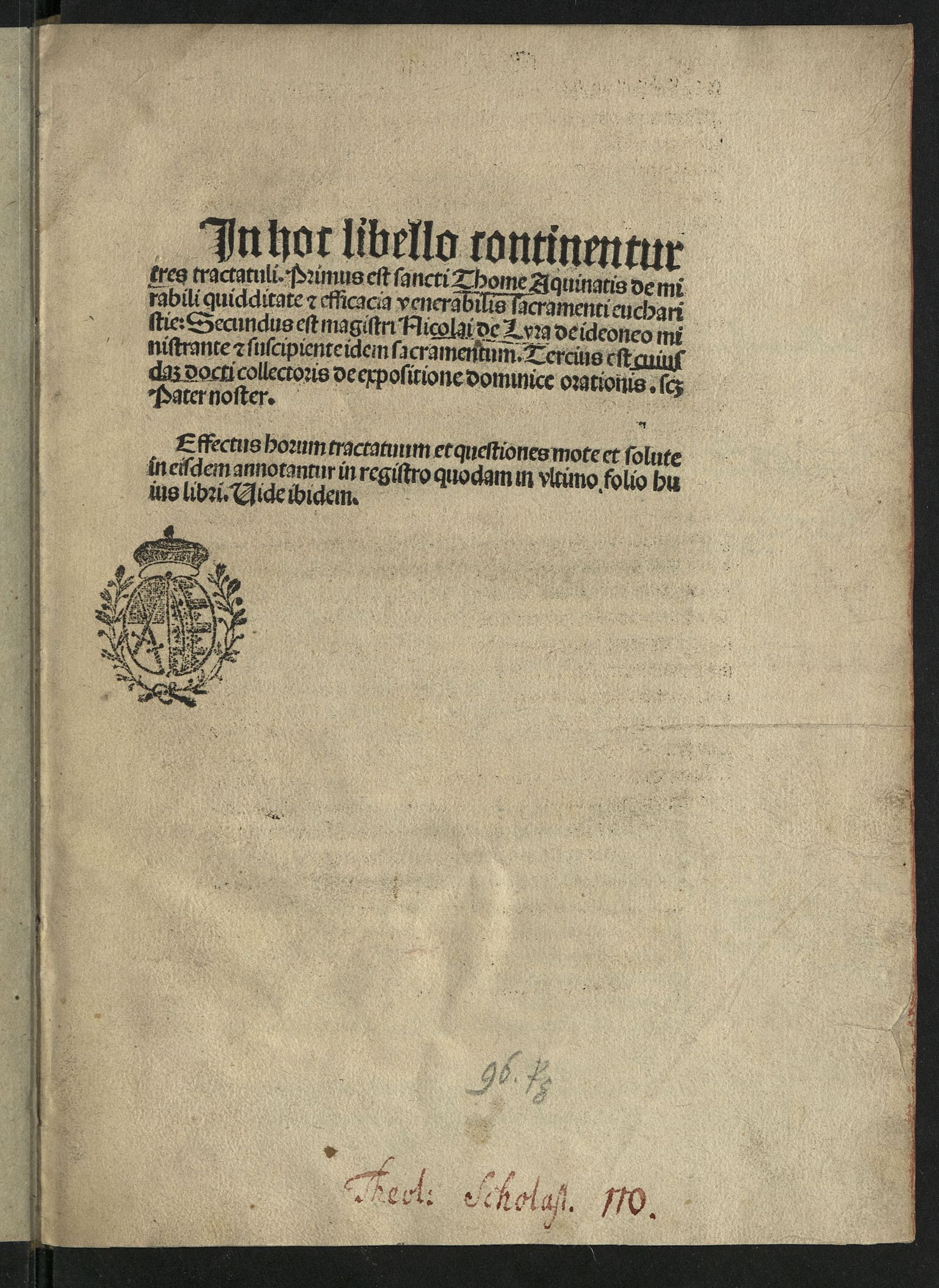 Изображение De eucharistia ad modum decem praedicamentorum, sive De corpore Christi