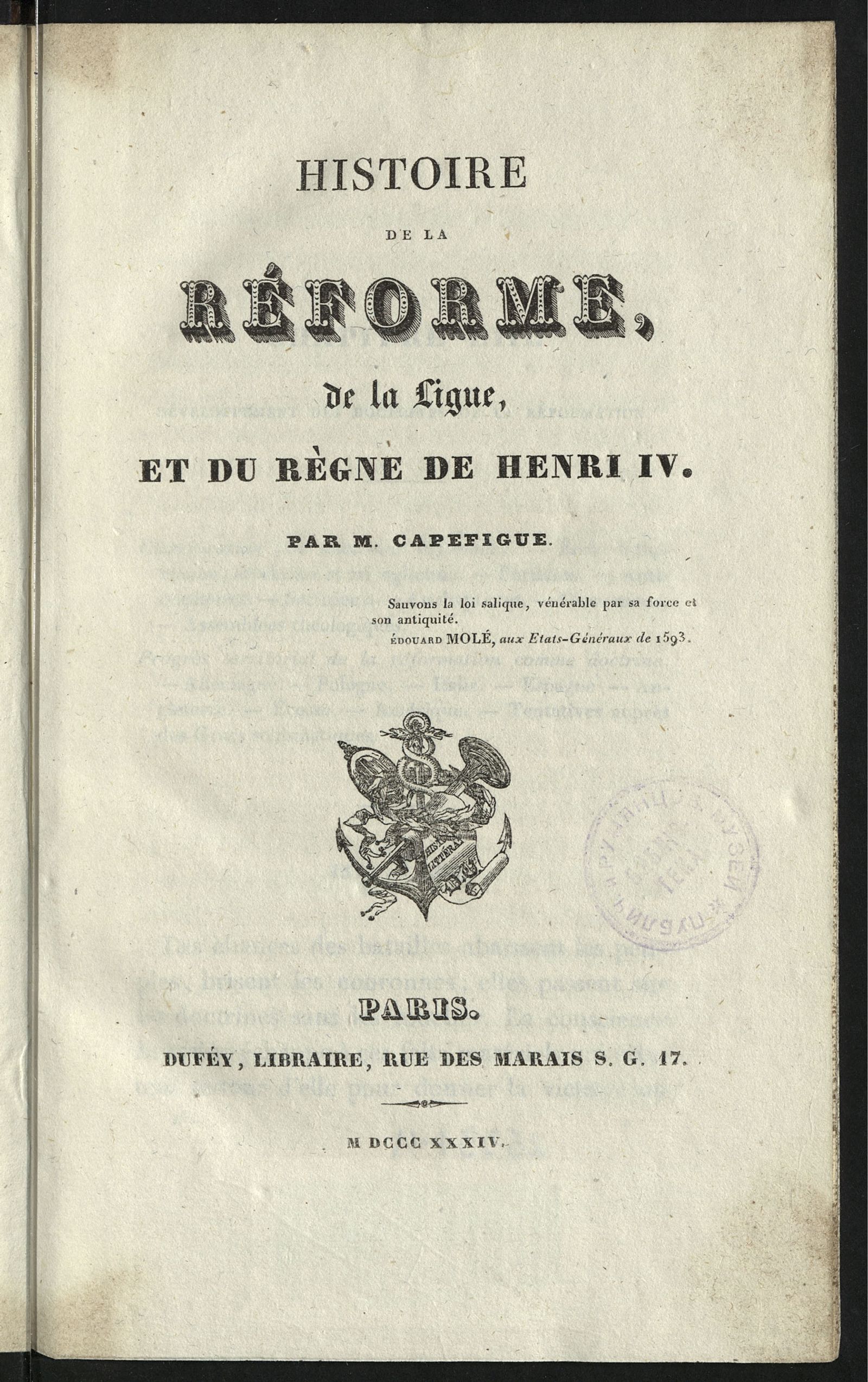 Изображение Histoire de la réforme, de la ligue et du règne de Henri IV