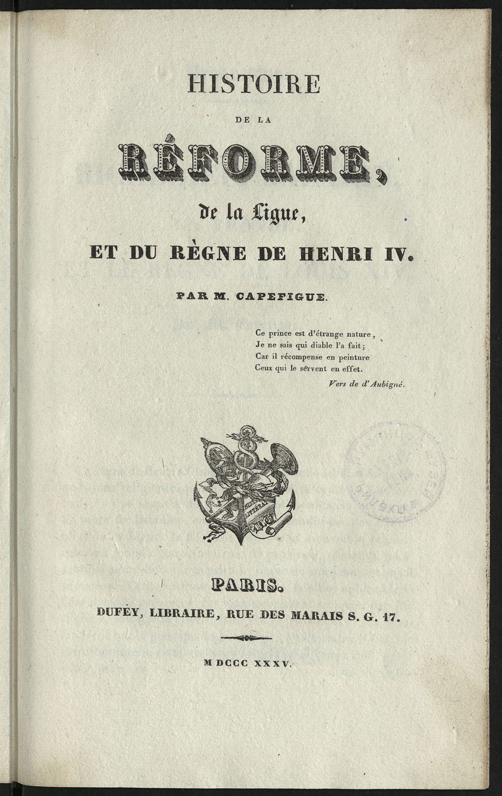 Изображение Histoire de la réforme, de la ligue et du règne de Henri IV. [T. 8]