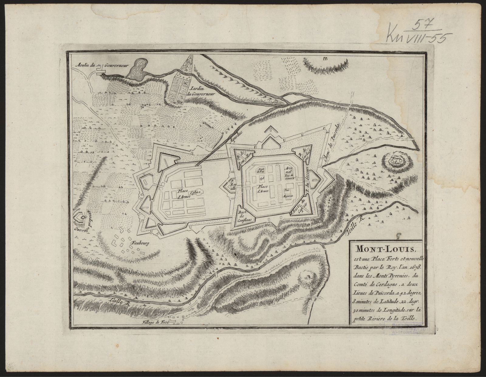 Изображение книги Mont-Louis, est une Place Forte et nouvelle Bastie par le Roy l’an 1678 dans les Monts Pyrenées, du Comté de Cerdagne, a deux Lieues de PuÏcerda