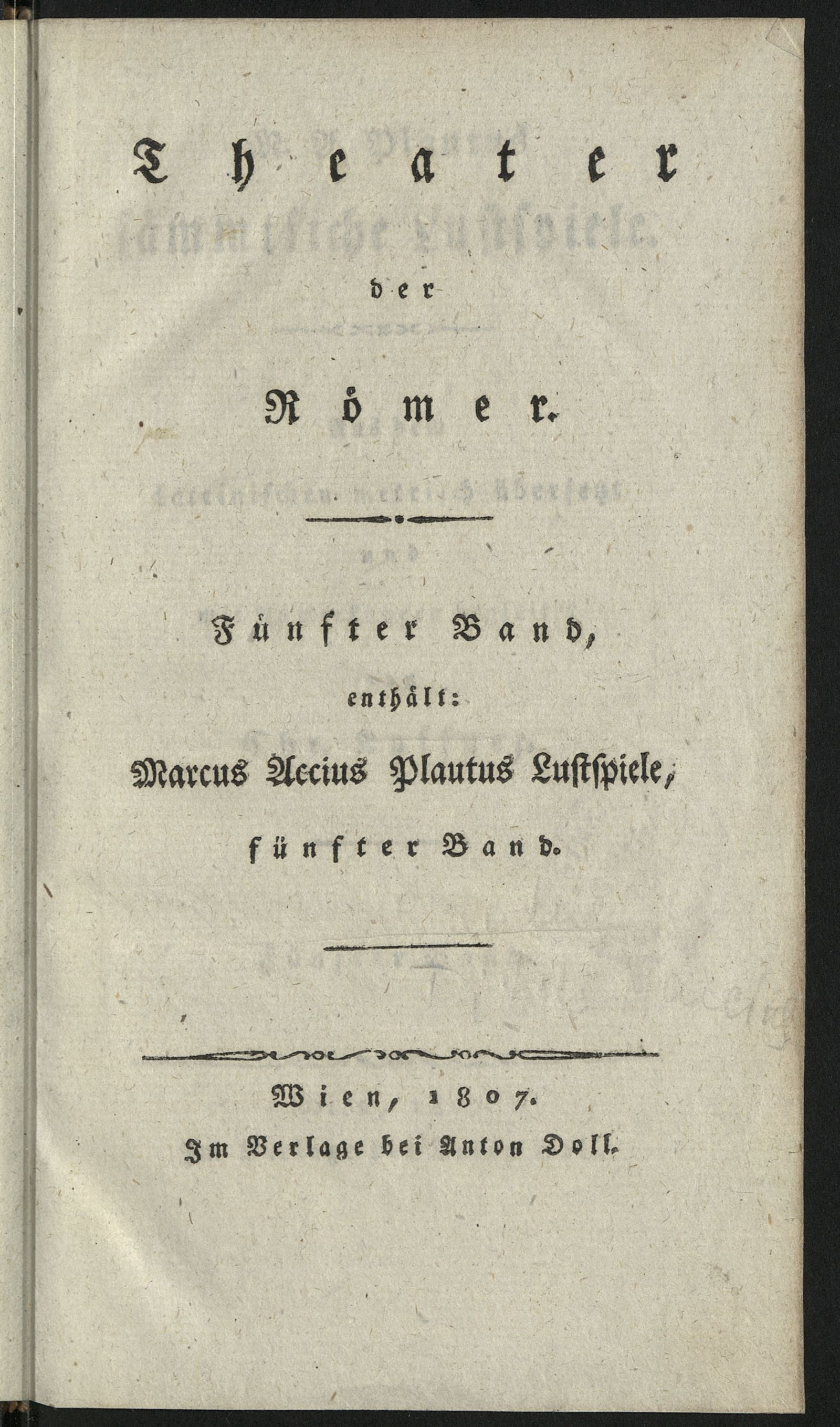 Изображение Theater der Römer. Bd. 5