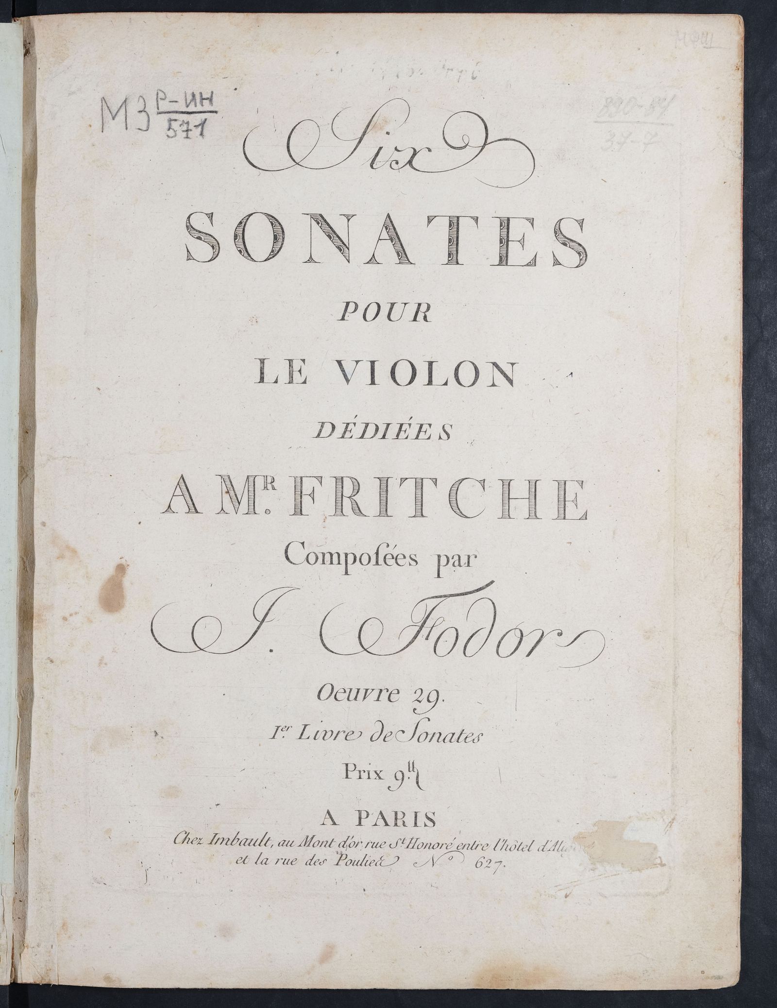 Изображение Six sonates