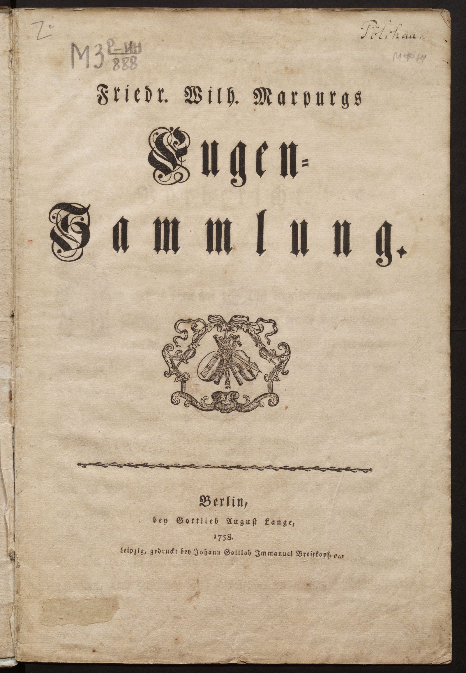 Изображение Friedr. Wilh. Marpurgs Fugen-Sammlung