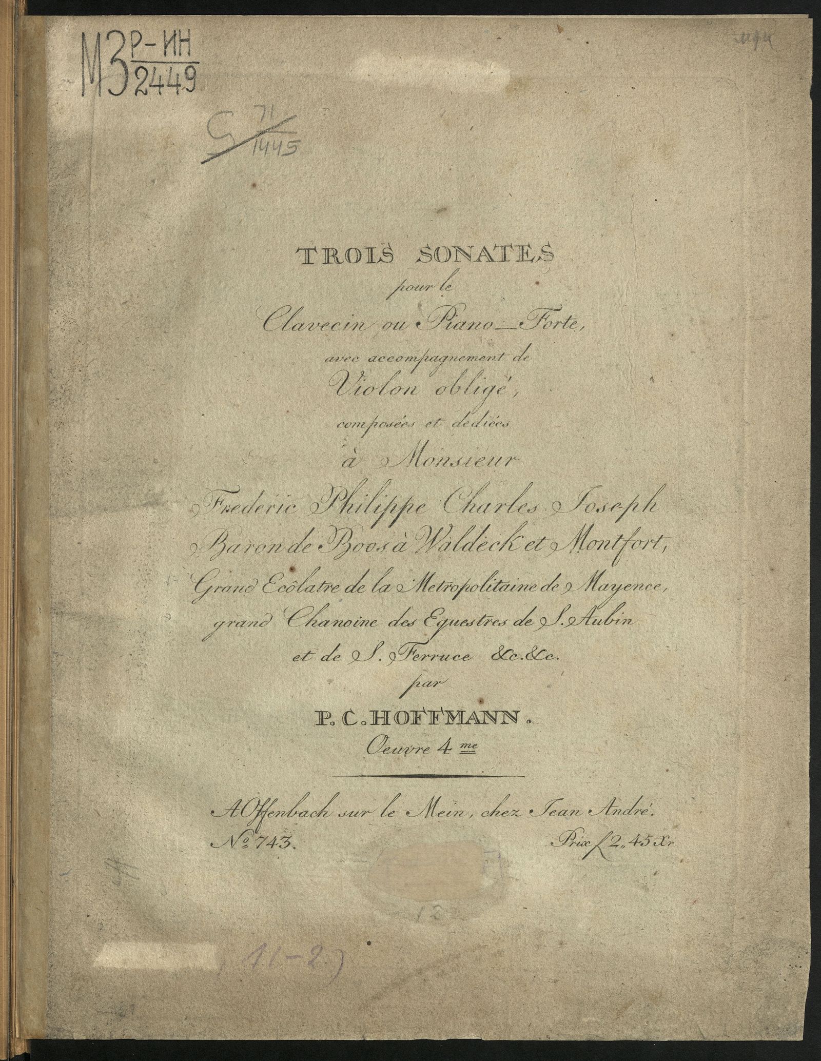 Изображение Trois sonates