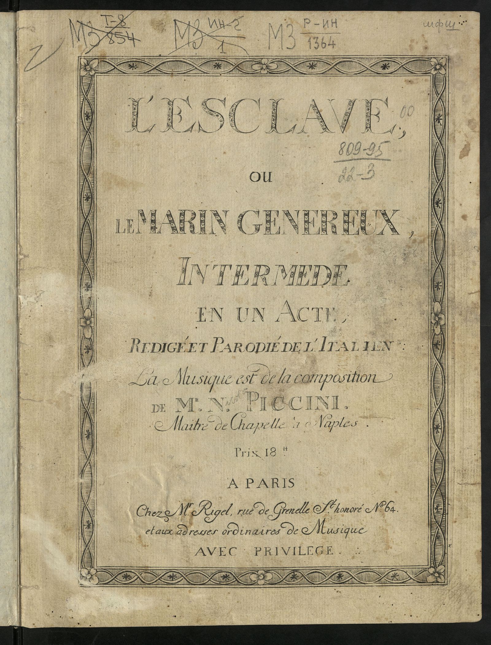 Изображение L'esclave, ou Le marin genereux