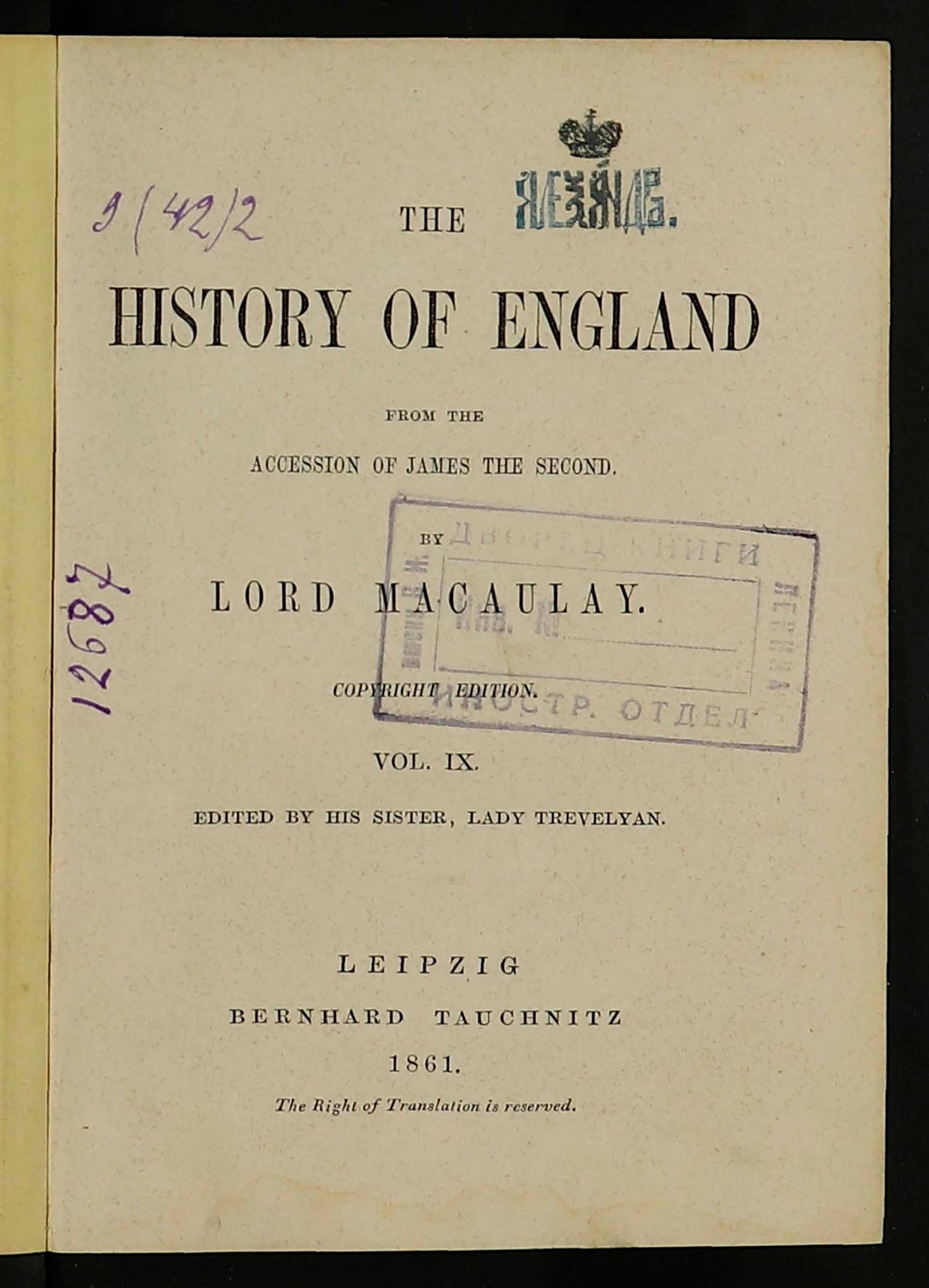 Изображение The History of England. Vol. 9