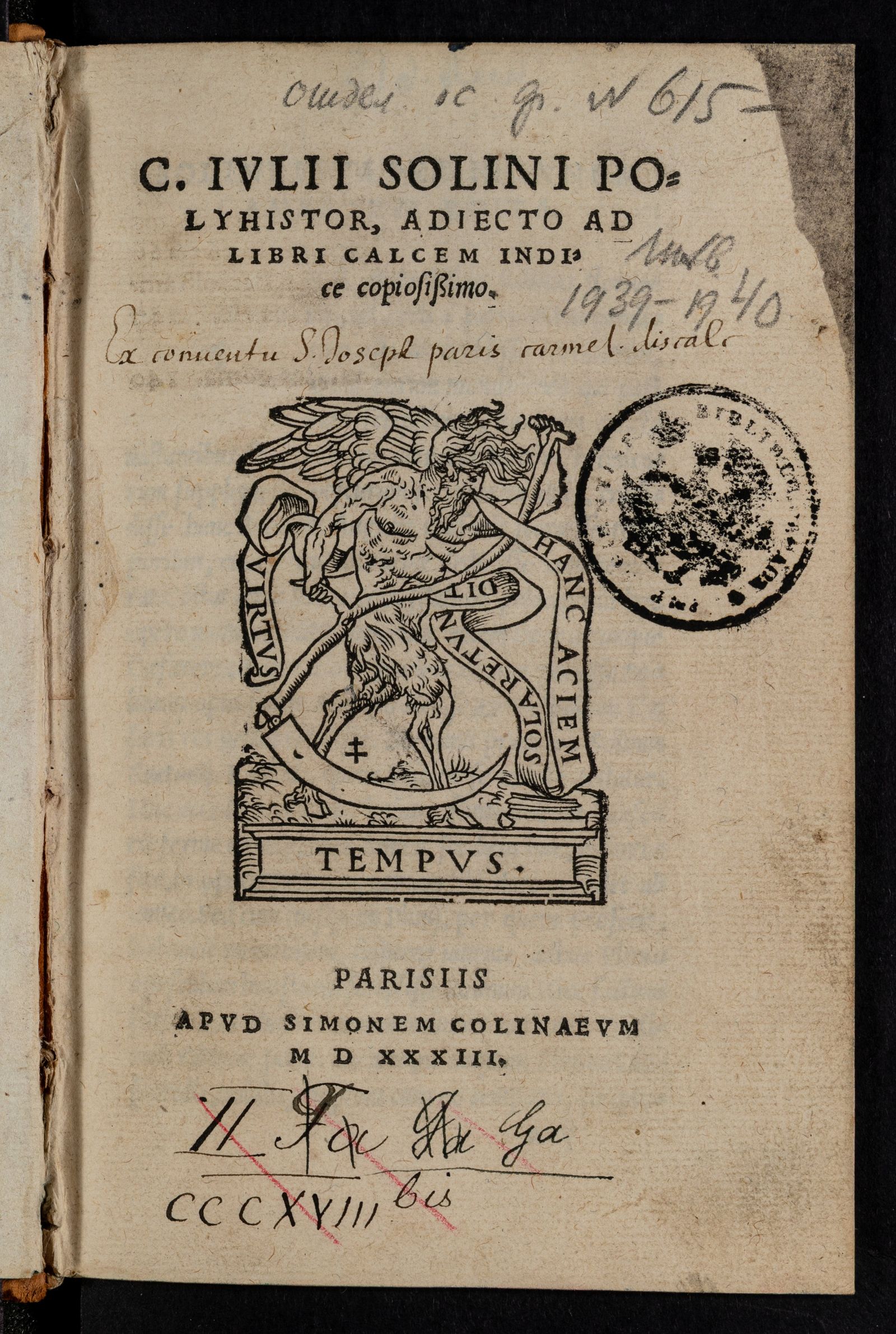 Изображение C. Iulii Solini Polyhistor, adiecto ad libri calcem indice copiosissimo