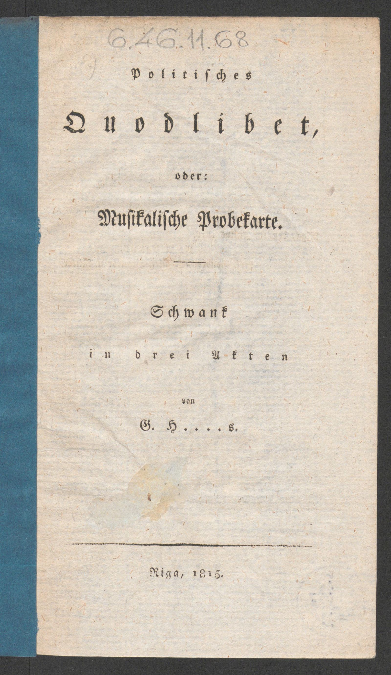 Изображение книги Politisches Quodlibet, oder