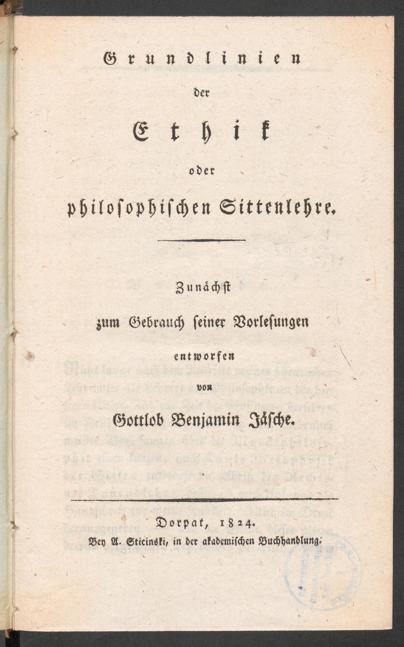 Изображение Grundlinien der Ethik oder рhilosophischen Sittenlehre