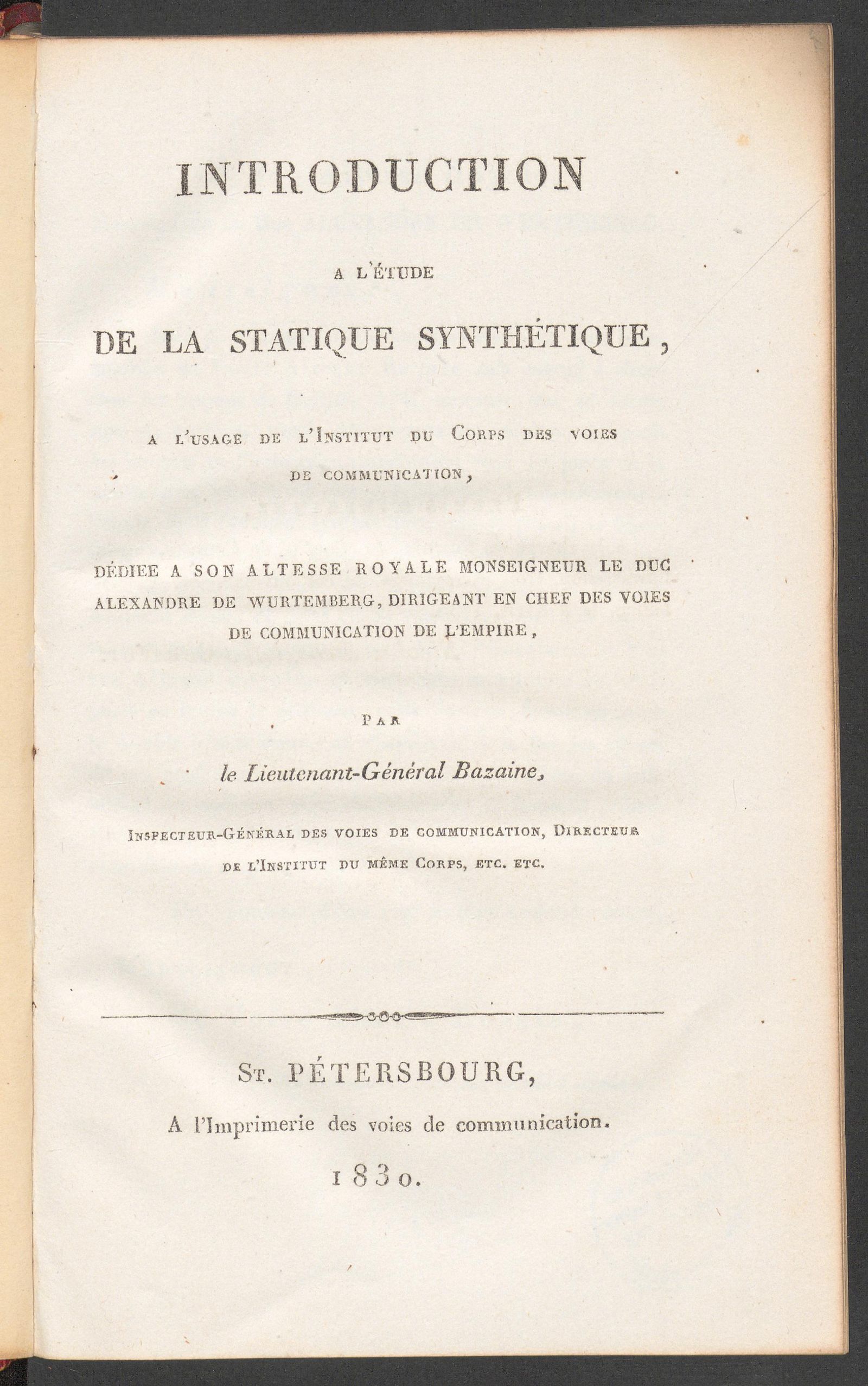 Изображение Introduction a l'étude de la statique synthétique