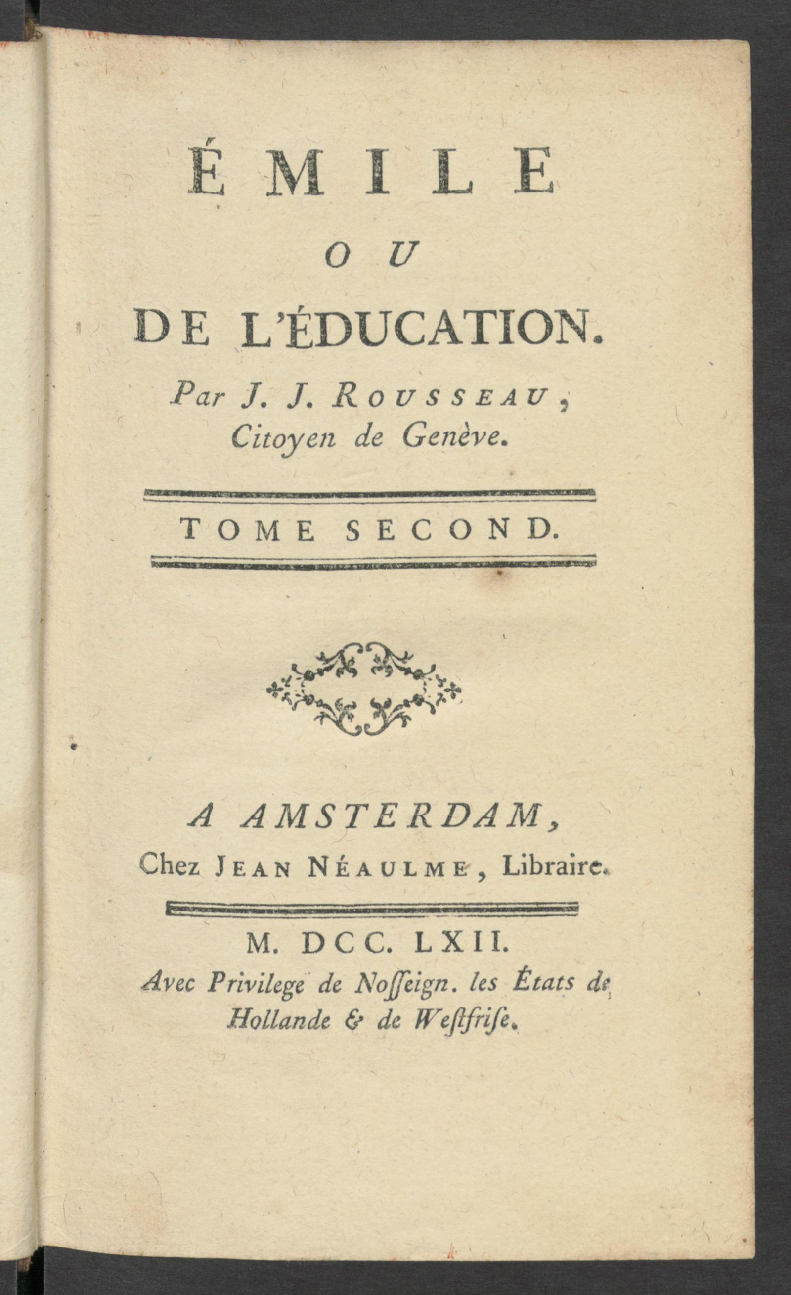 Изображение Émile ou De l'éducation. T. 2