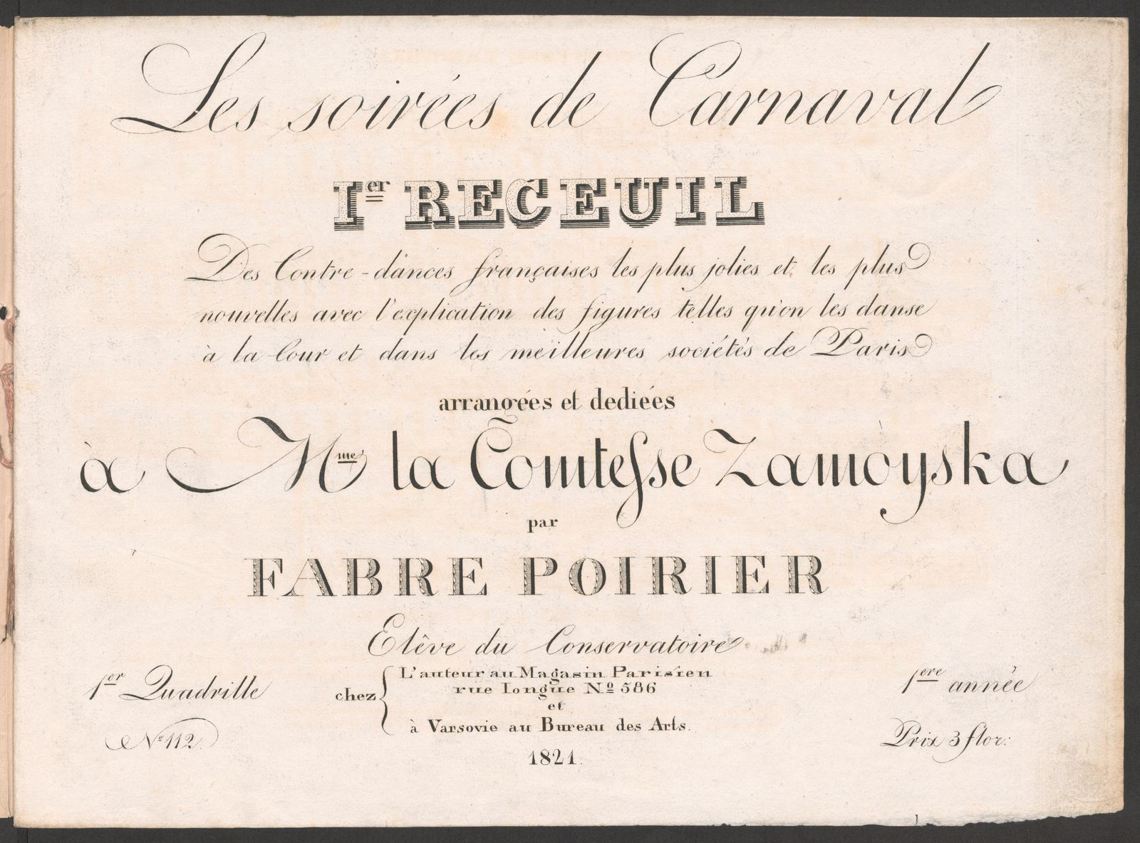 Изображение Terpsychora, czyli Zbiór naynowszych i naybardziéy ulubionych w Towarzystwach Warszawskich rozmaitych tancow na piano-forte. № 12