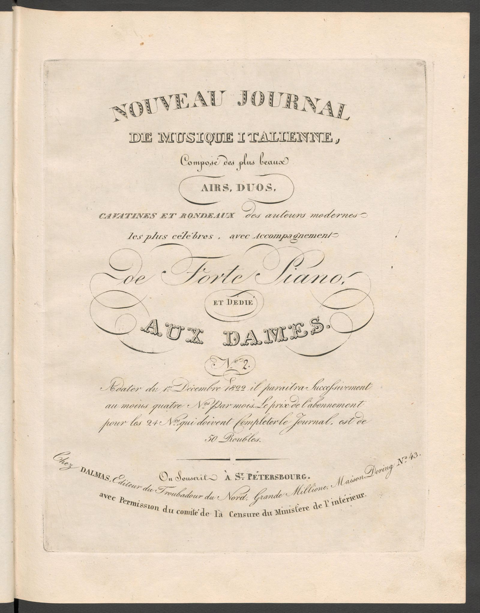 Изображение Nouveau journal de musique italienne. № 2