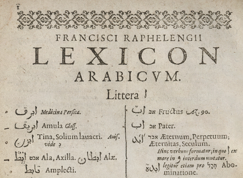 Изображение книжного памятника 'Лексикон арабского языка'