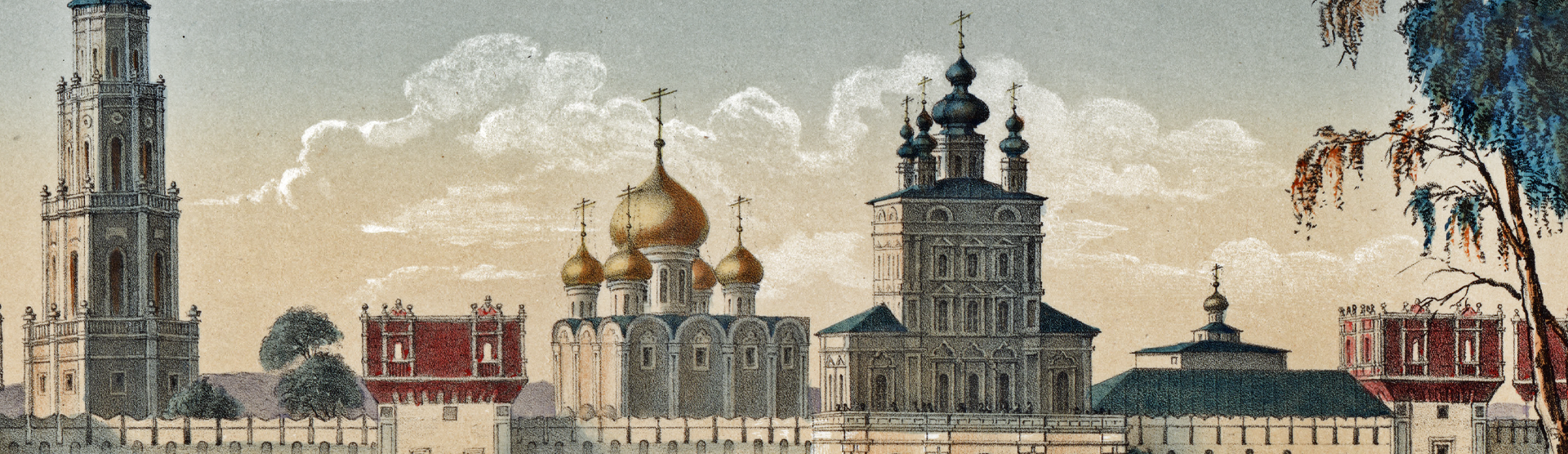 Фоновое изображение Вид Новодевичьего монастыря в Москве